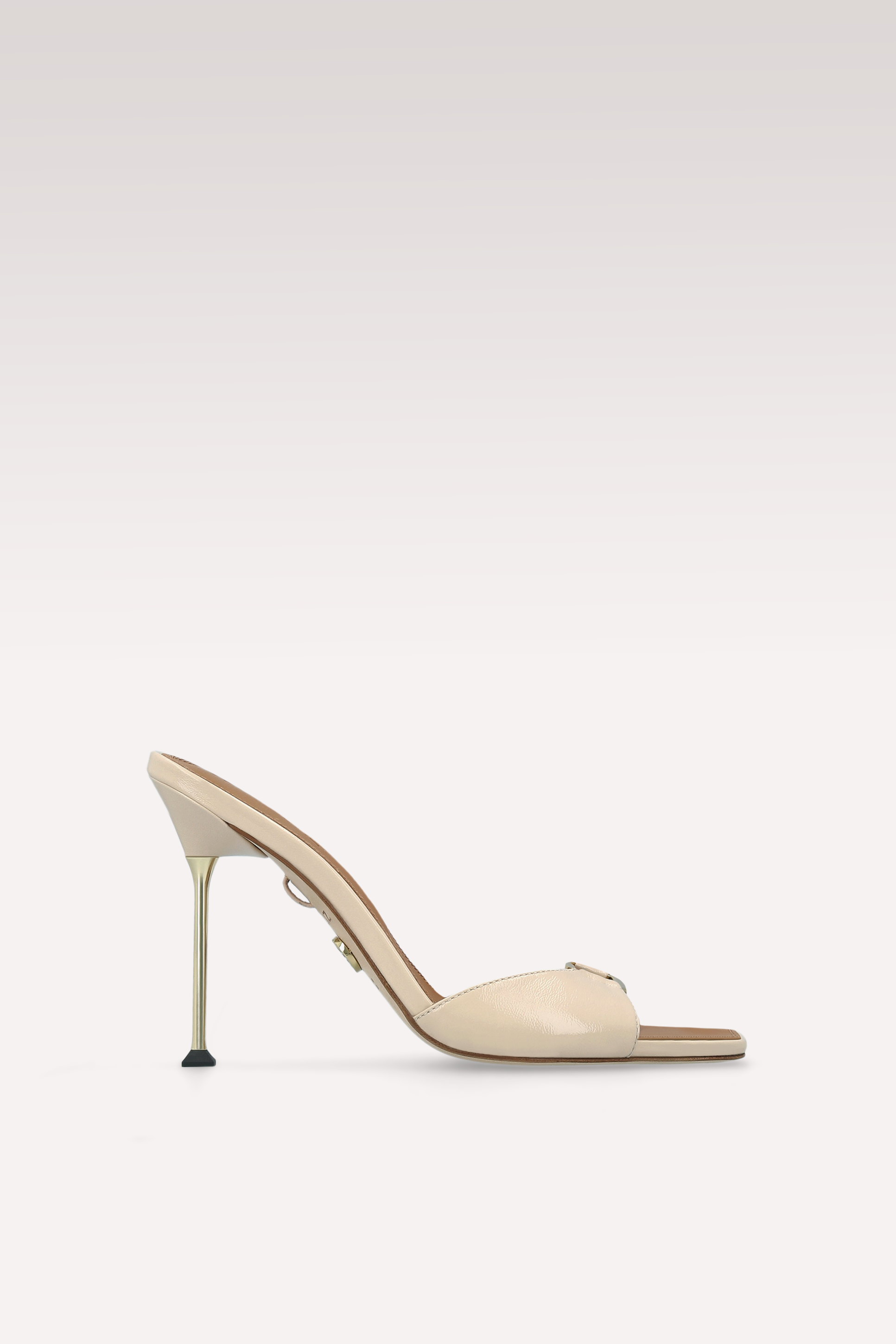 STARDUST BEIGE CREASED SHINY LEATHER SANDALS