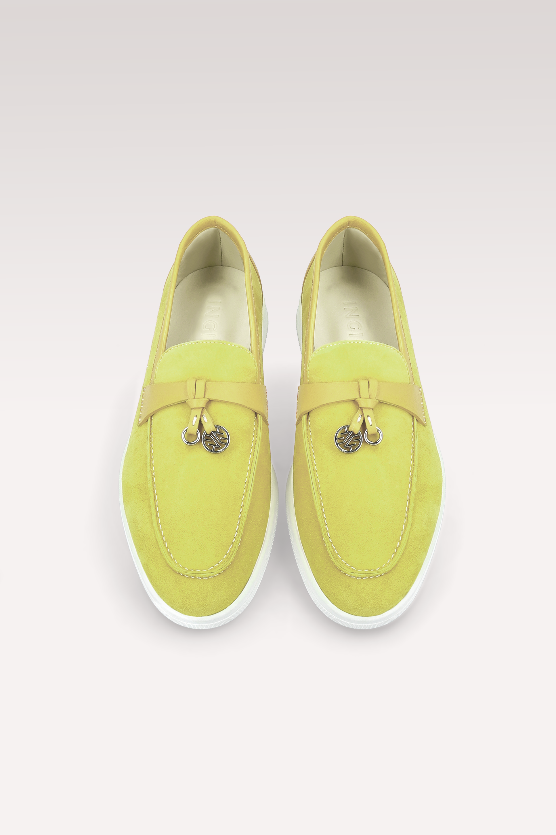 PRIVE YELLOW SUEDE AND LEATHER LOAFERS