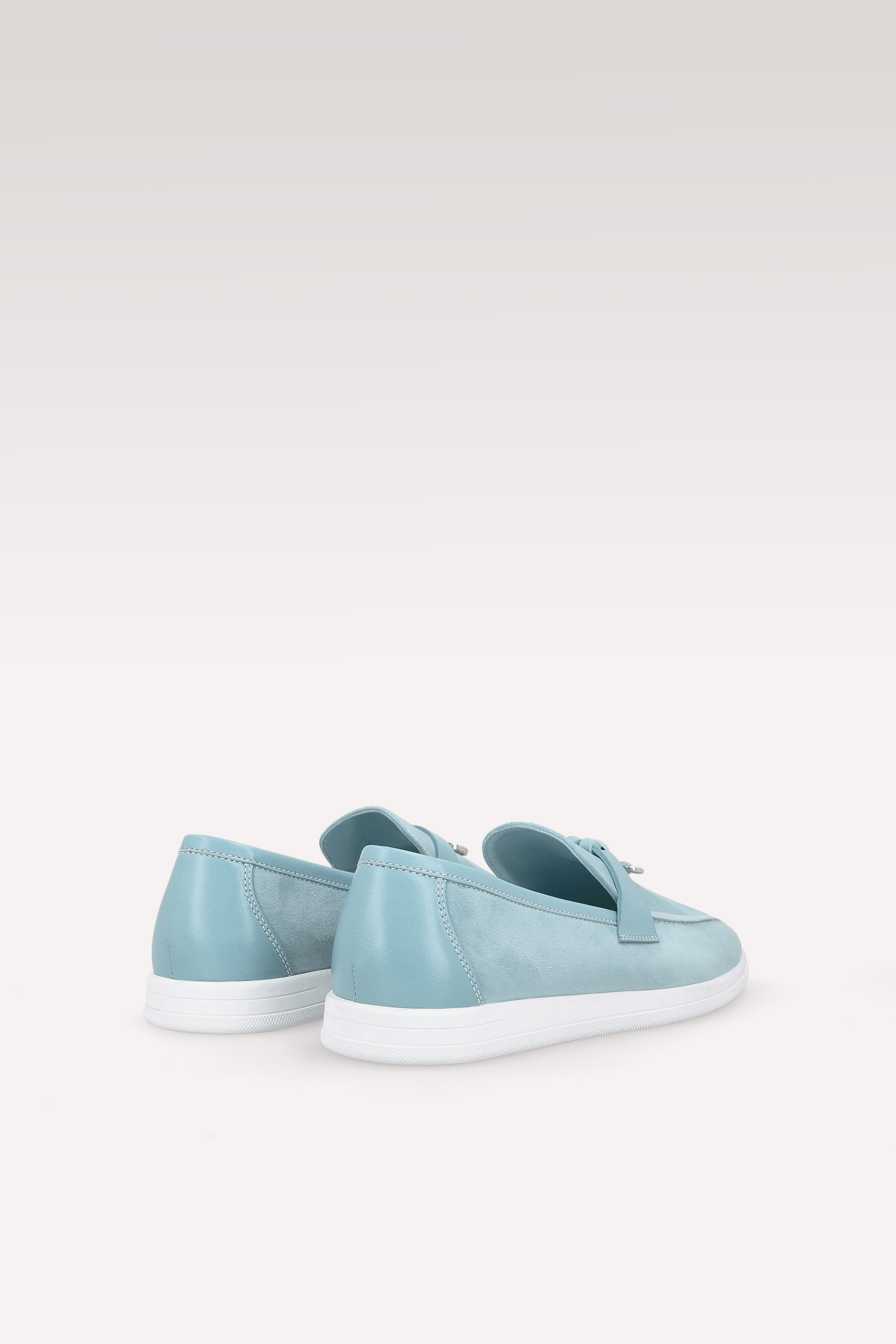 MOCASSINI PRIVE IN SUEDE E PELLE AZZURRI