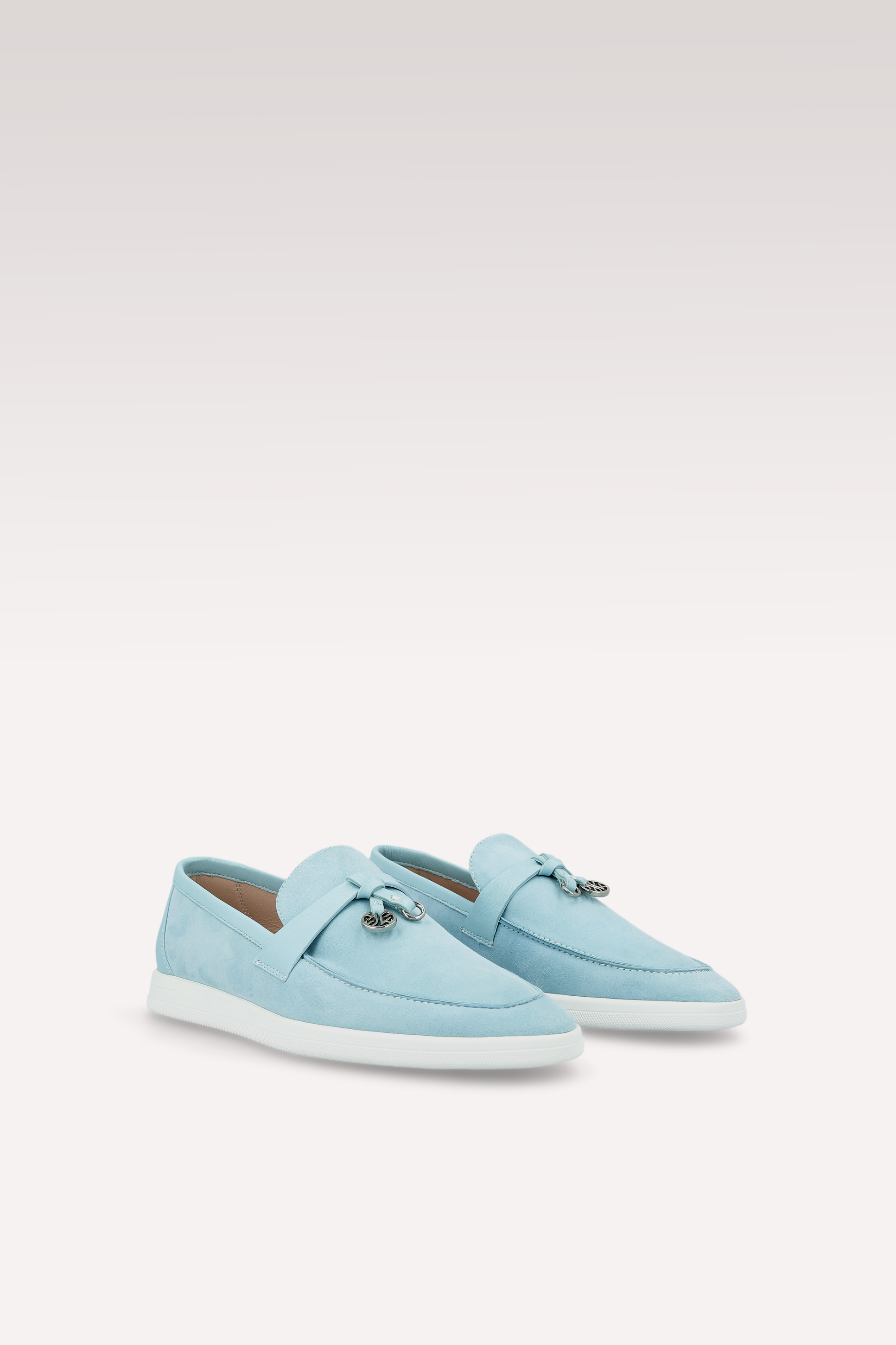 MOCASSINI PRIVE IN SUEDE E PELLE AZZURRI