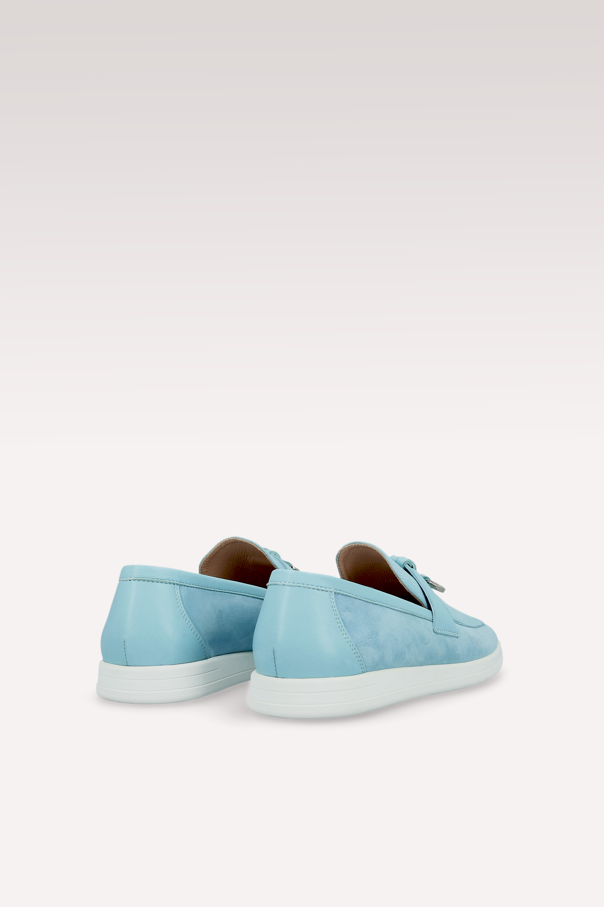 PRIVE SKY BLUE SUEDE AND LEATHER LOAFERS