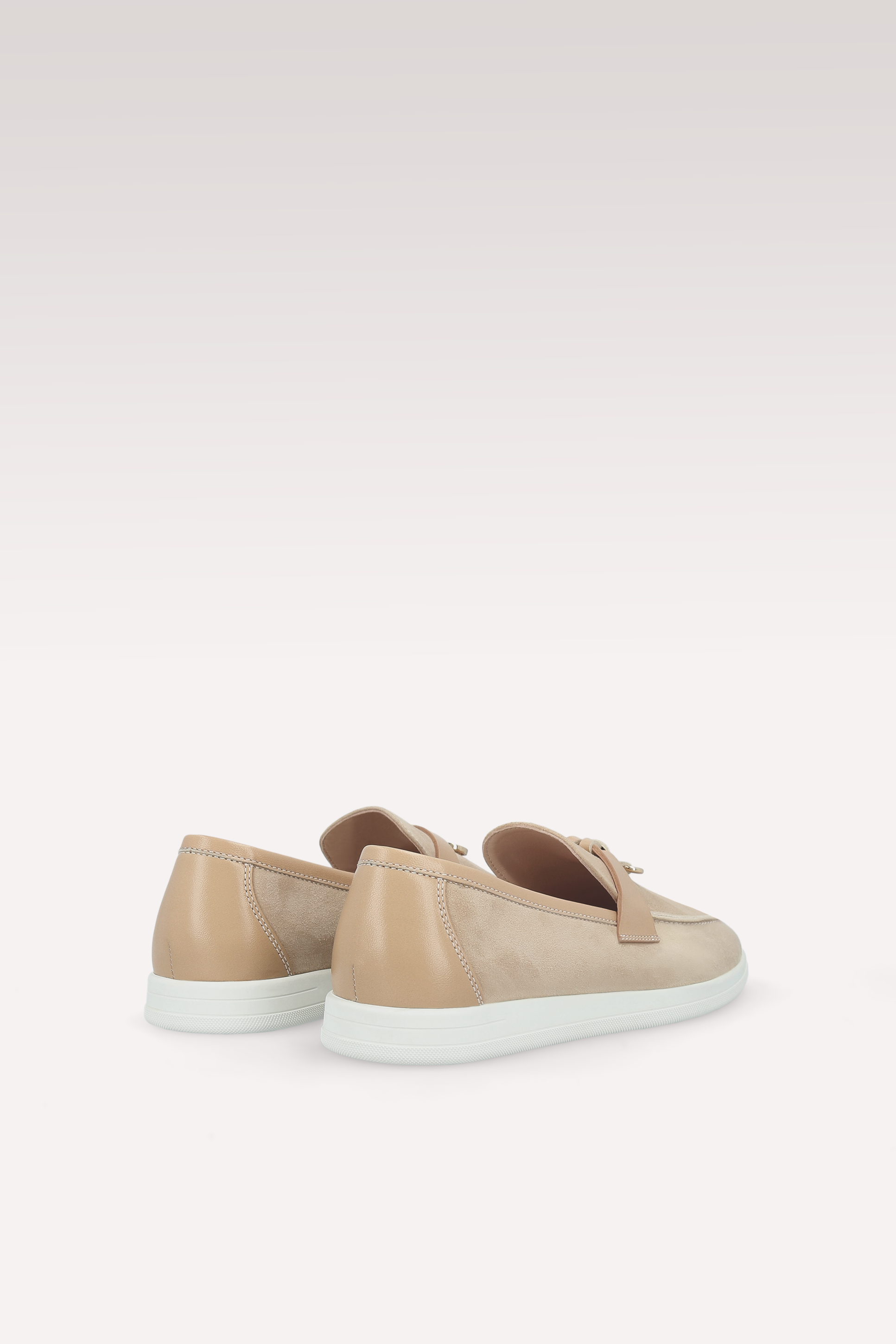 MOCASSINI PRIVE IN PELLE E CAMOSCIO NUDE/ CIPRO 7026 BEIGE