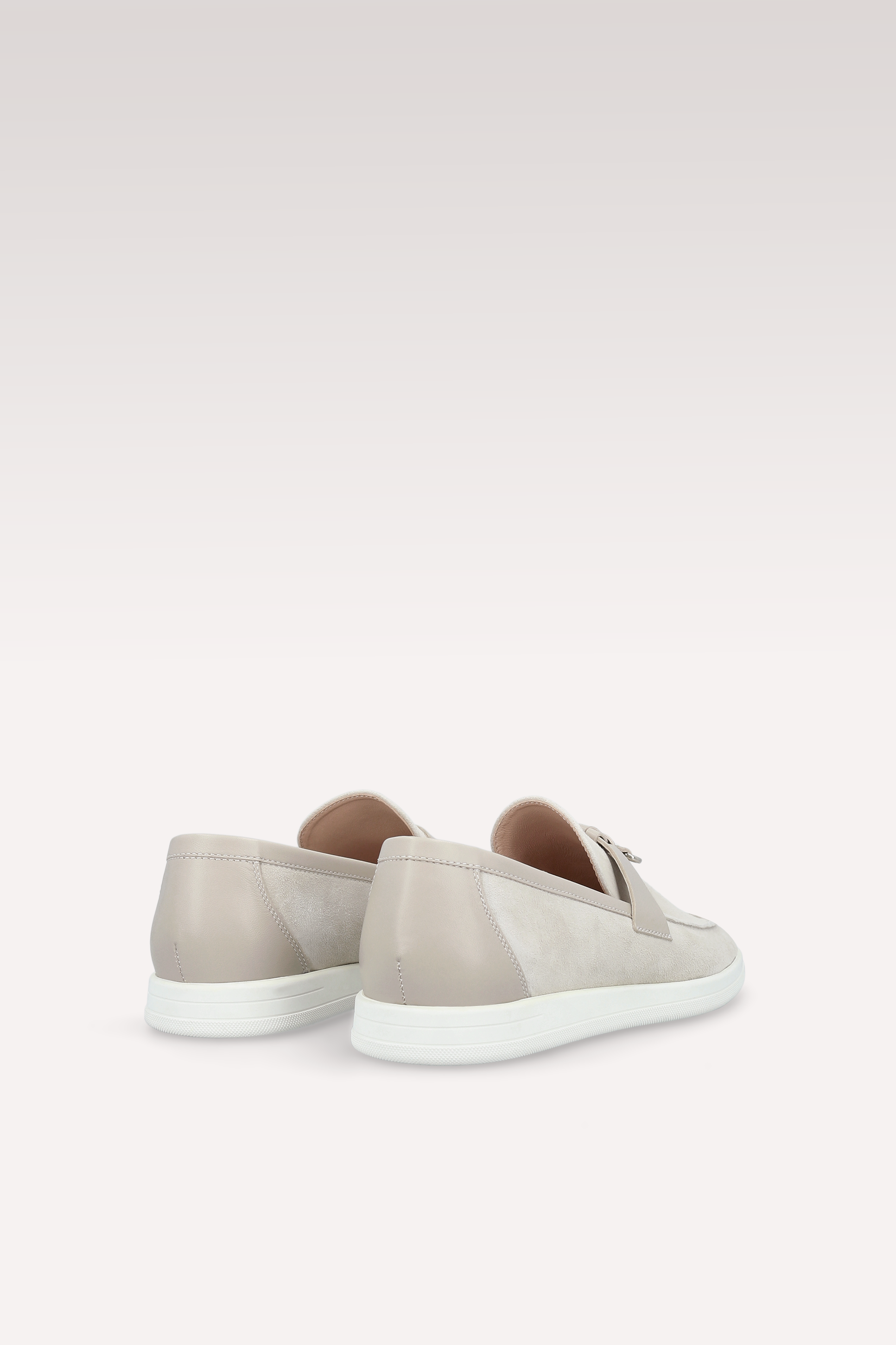 PRIVE OF WHITE SUEDE AND LEATHER LOAFERS