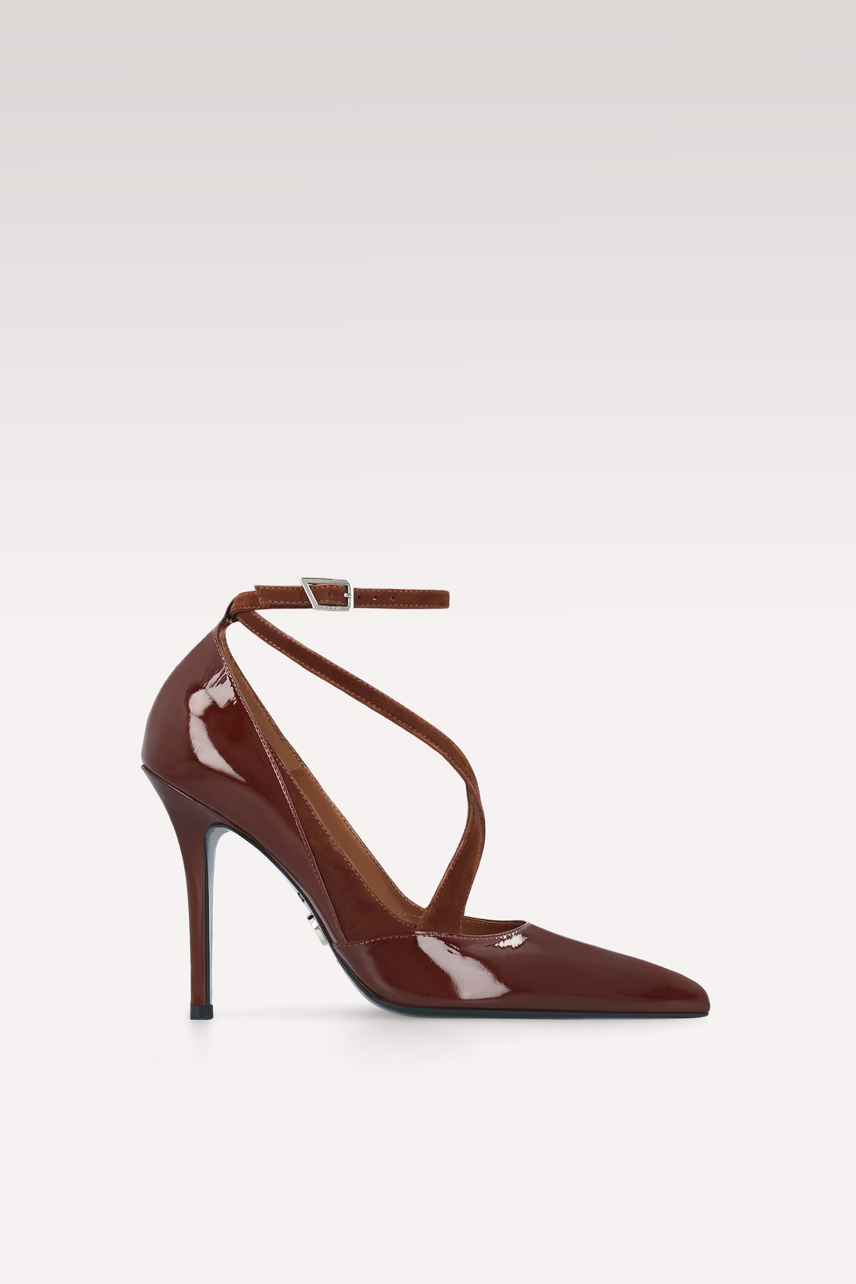 NOCTIS CHOCOLATE BROWN PATENT LEATHER AND SUEDE PUMPS