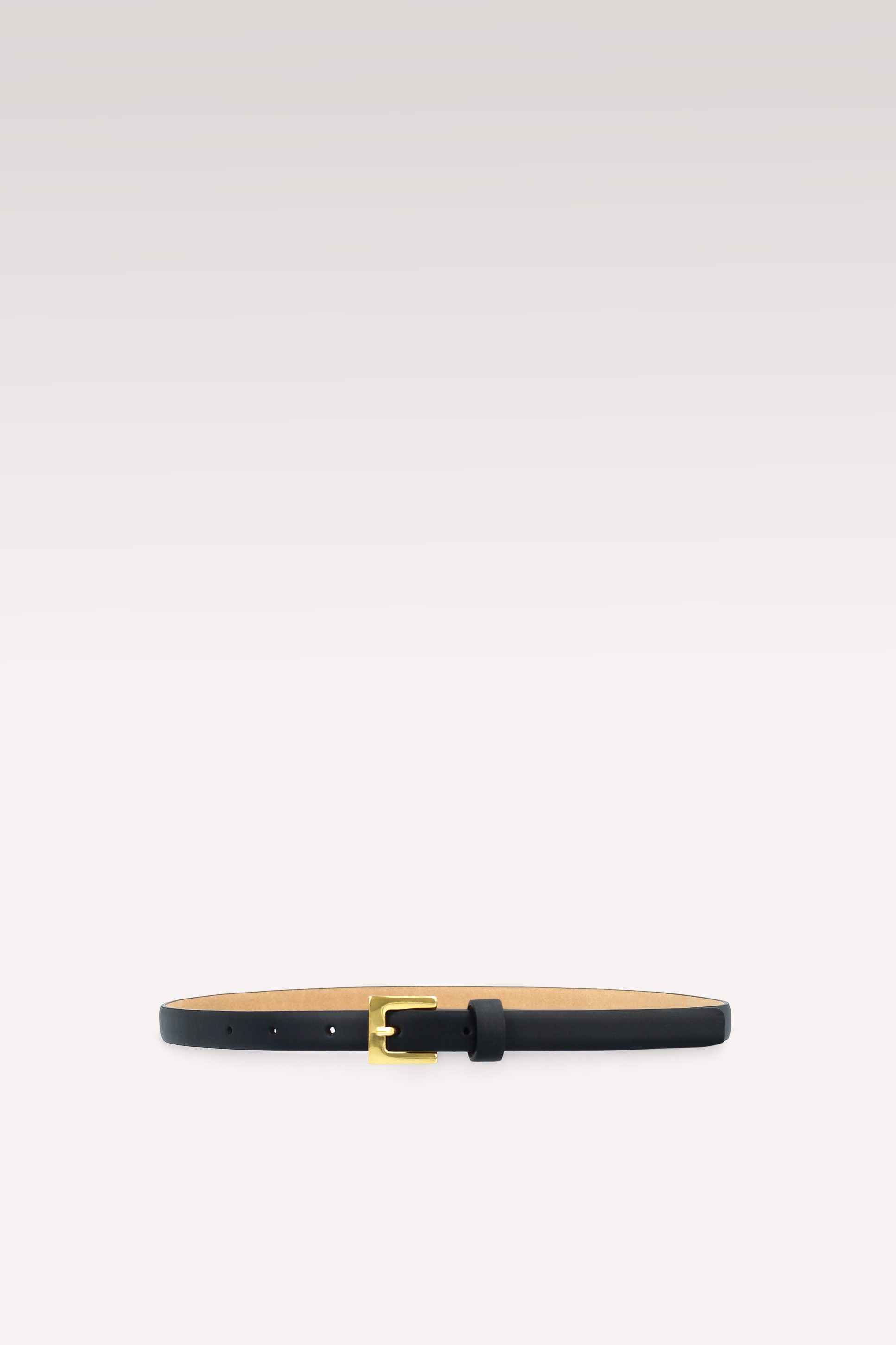 CARINA 15 MM GOLD BUCKLE AND BLACK LEATHER BELT