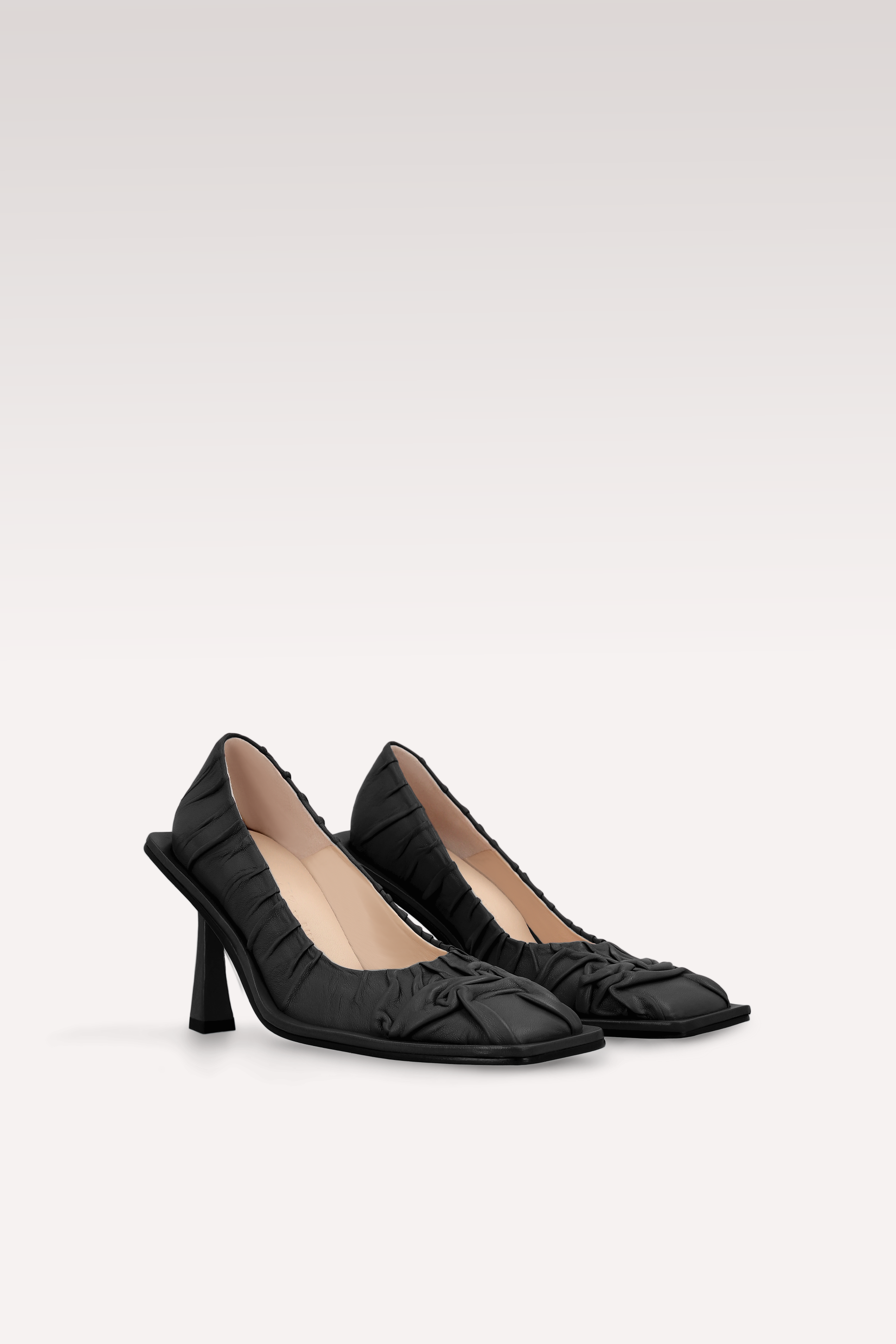 KA BLACK SOFT NAPPA LEATHER PUMPS