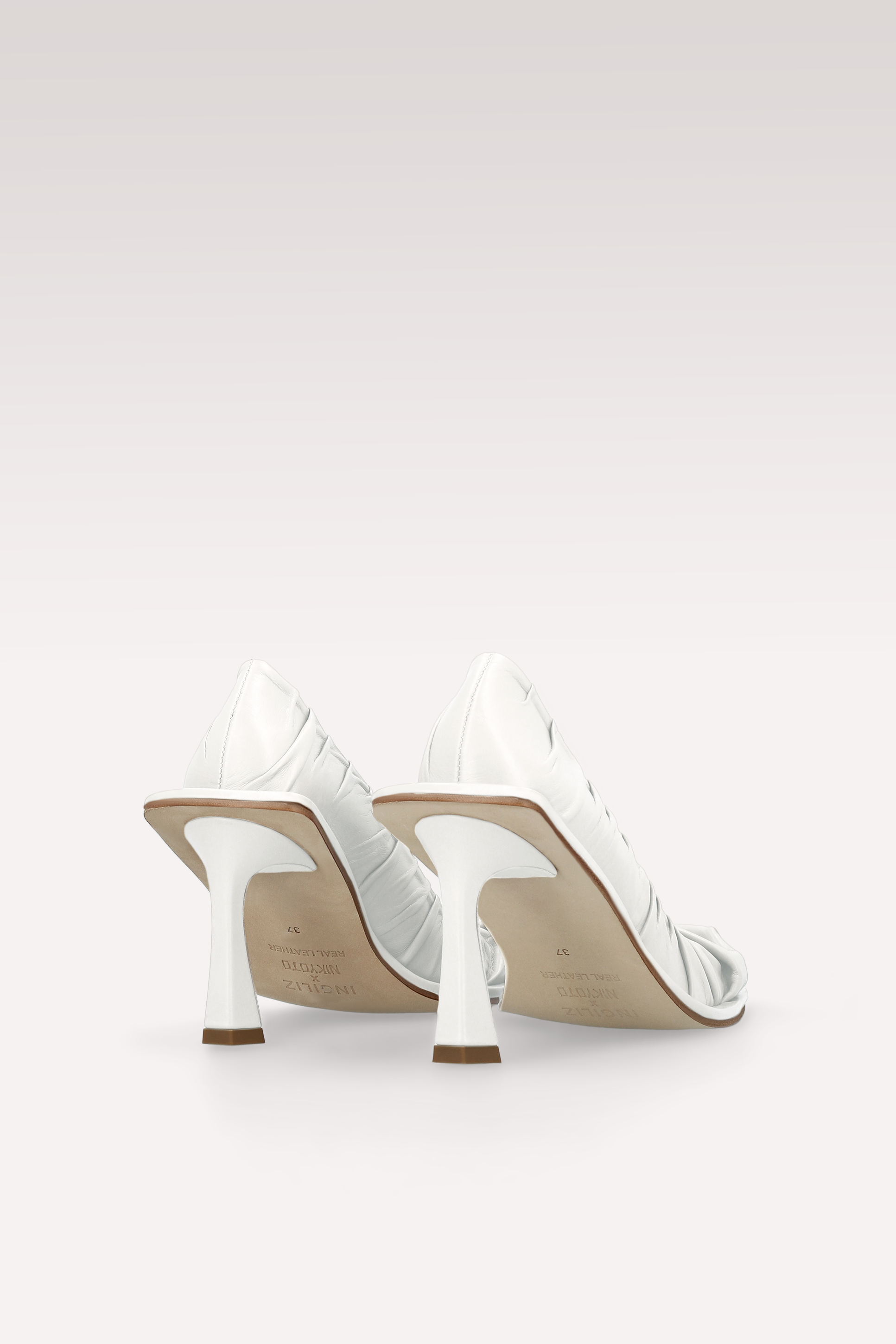 KA WHITE SOFT NAPPA LEATHER PUMPS