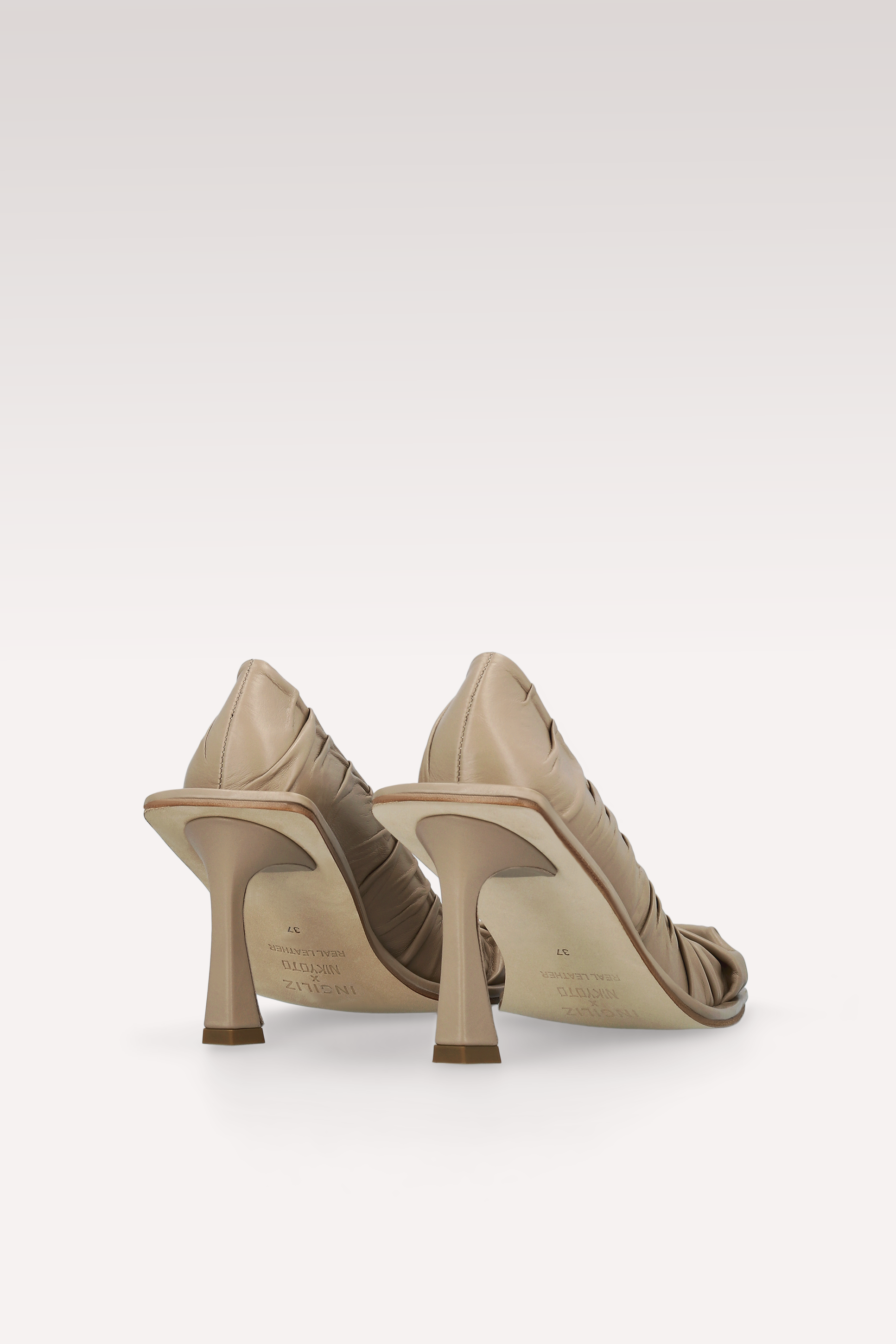 KA TAUPE SOFT NAPPA LEATHER PUMPS