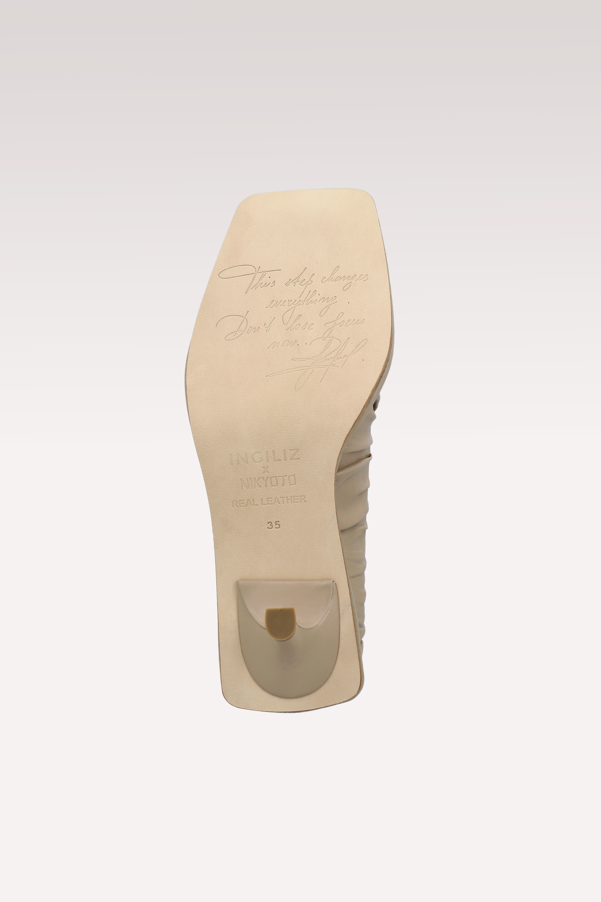 KA TAUPE SOFT NAPPA LEATHER PUMPS