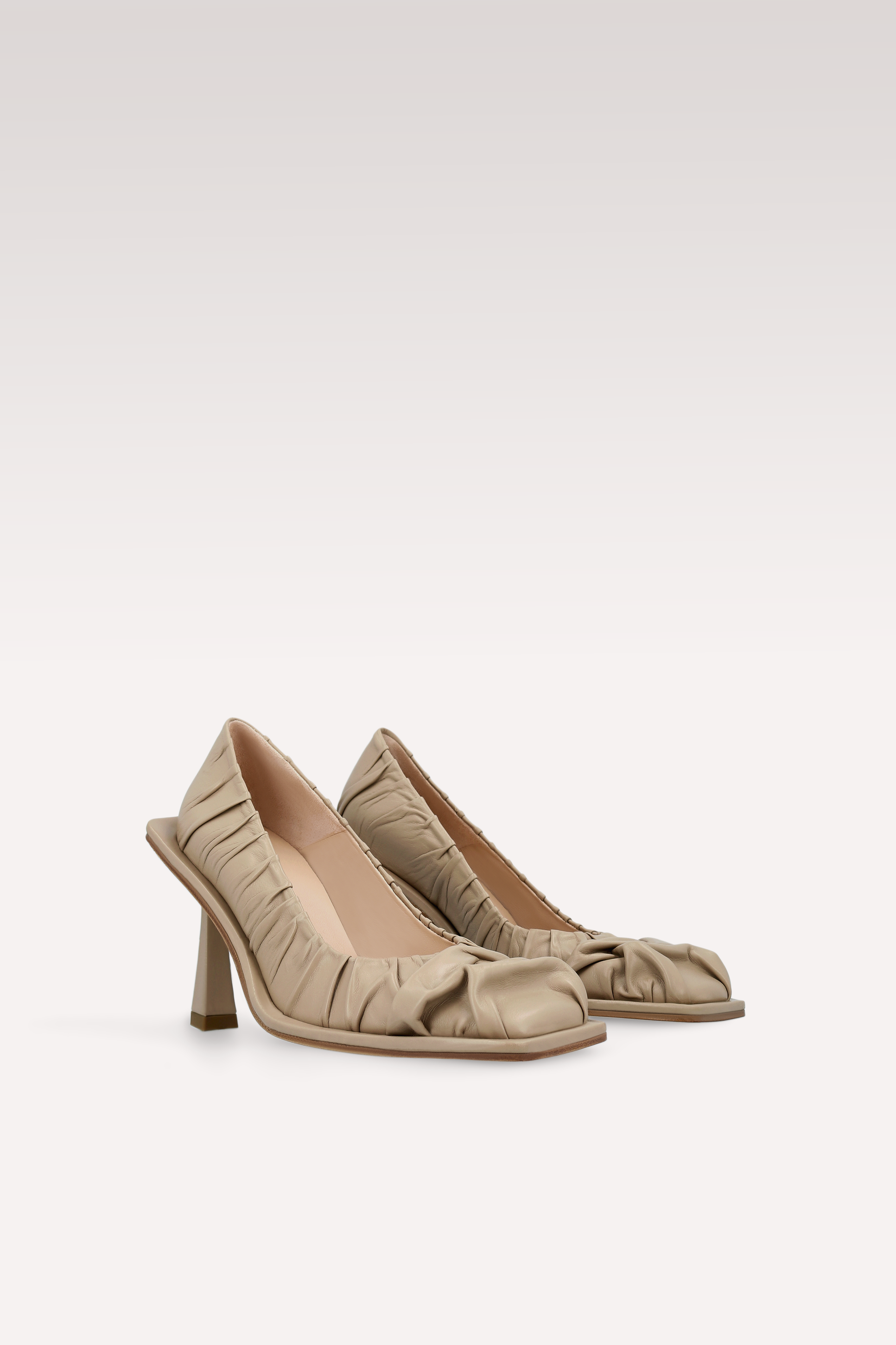 KA TAUPE SOFT NAPPA LEATHER PUMPS