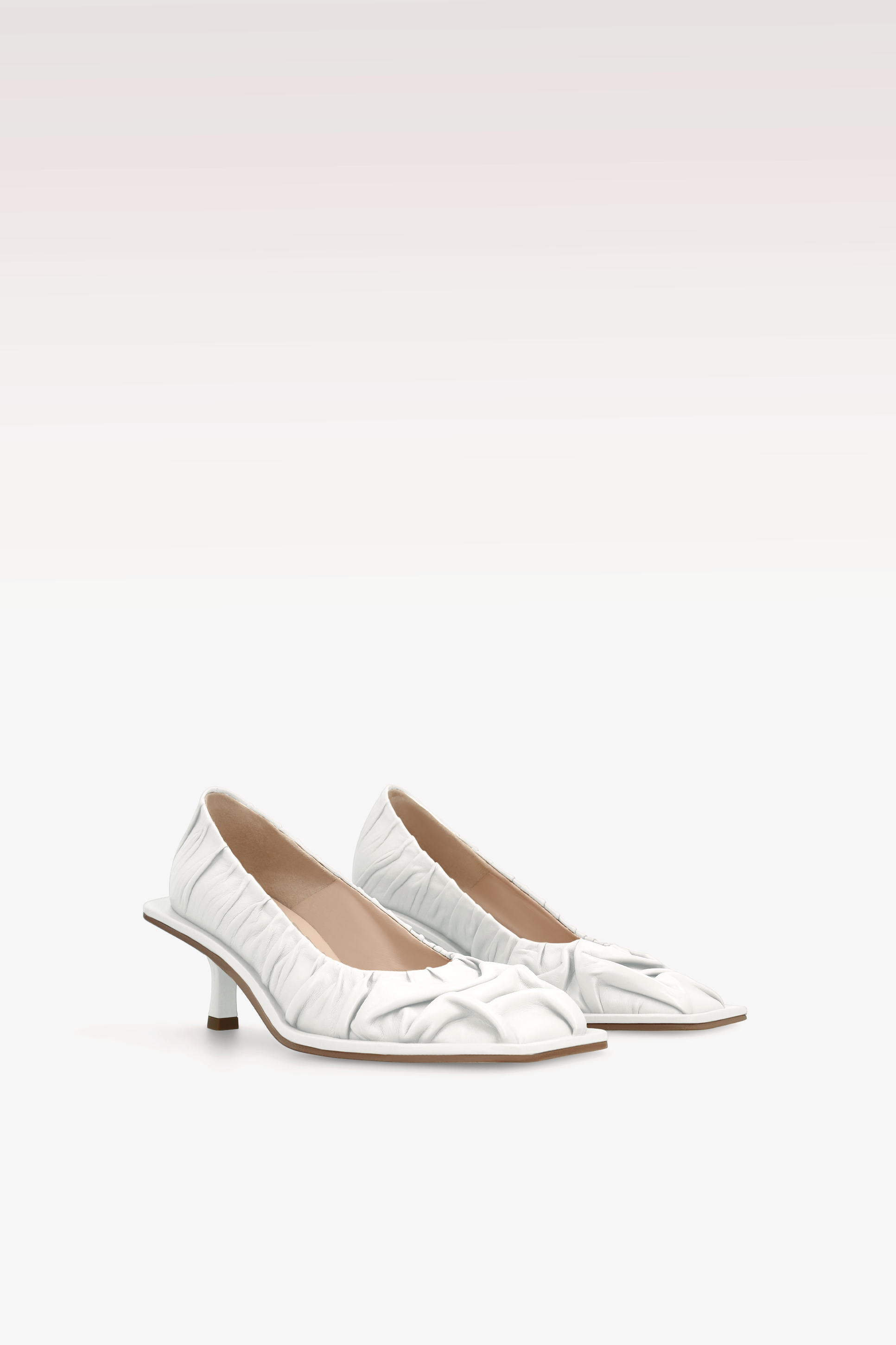 NI WHITE SOFT NAPPA LEATHER PUMPS