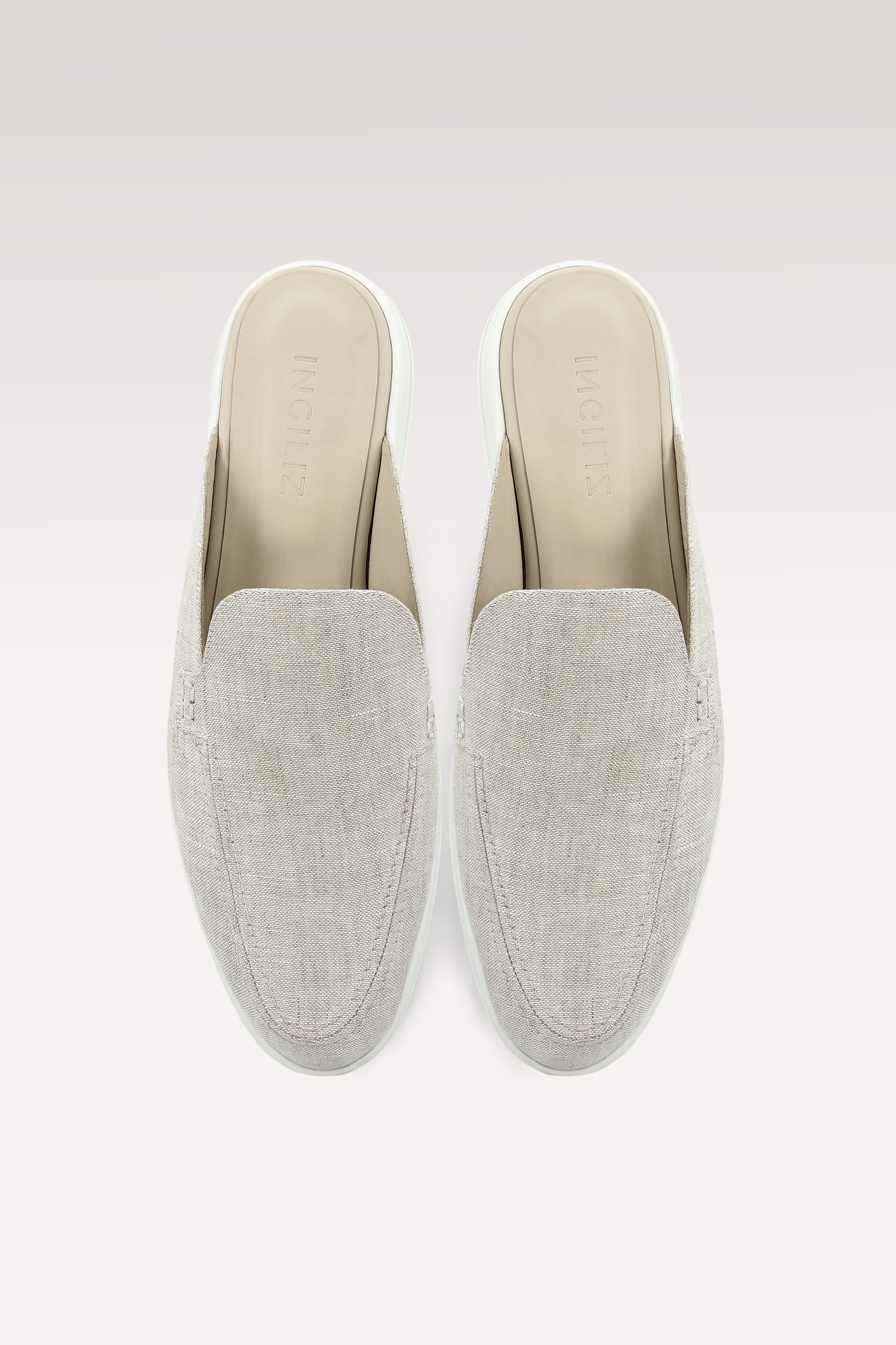 MONZA OFF WHITE LINEN MULES