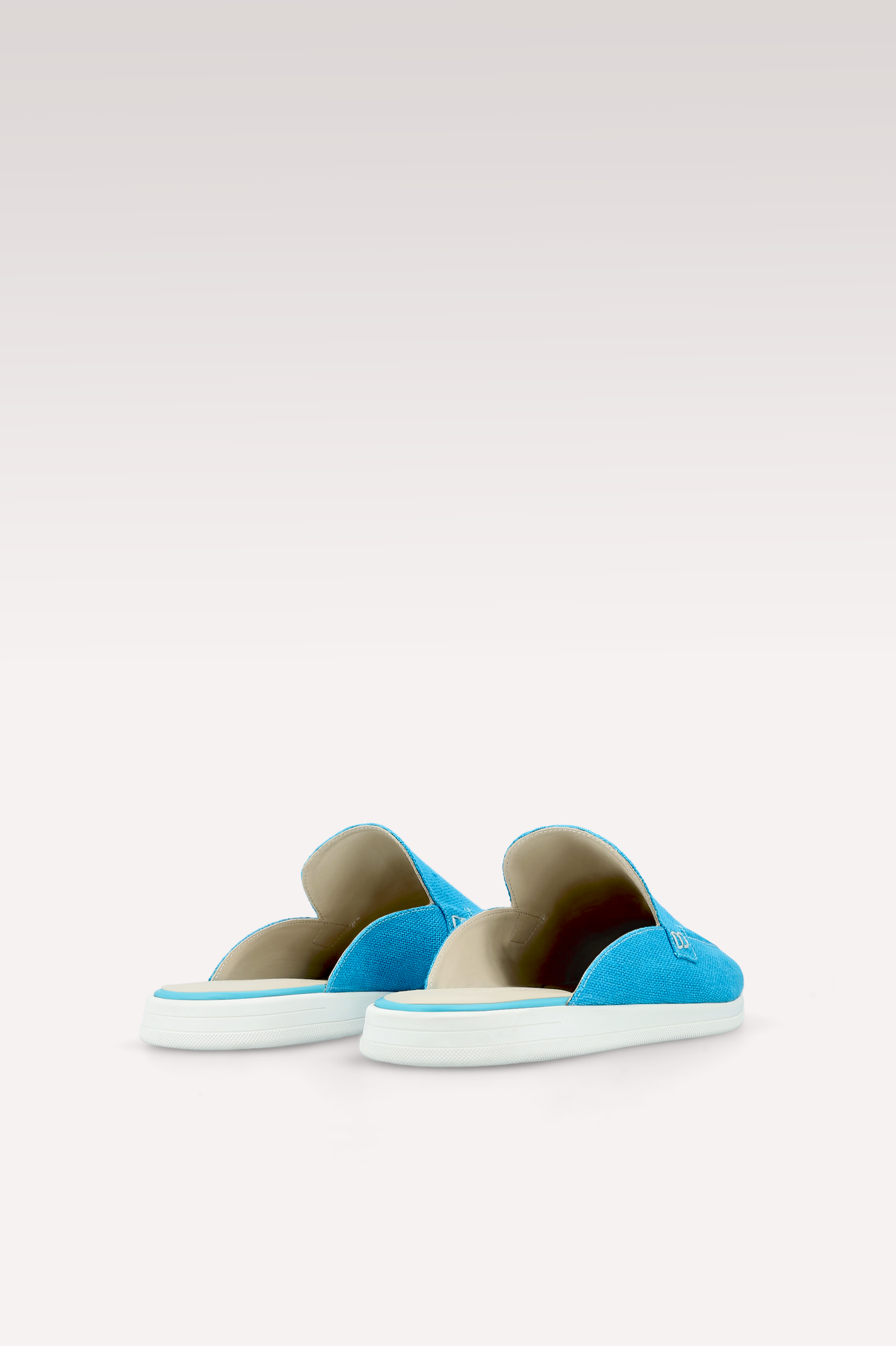 MONZA BLUE LINEN MULES