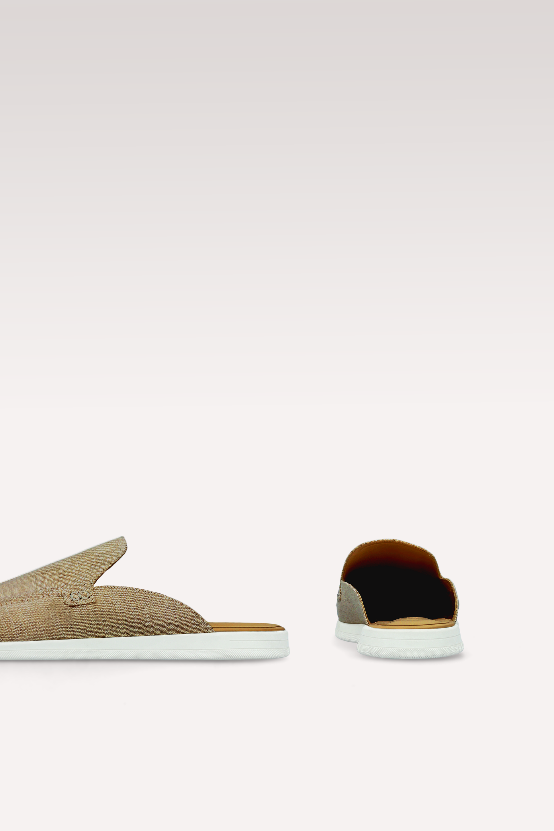 MONZA TAUPE LINEN MULES