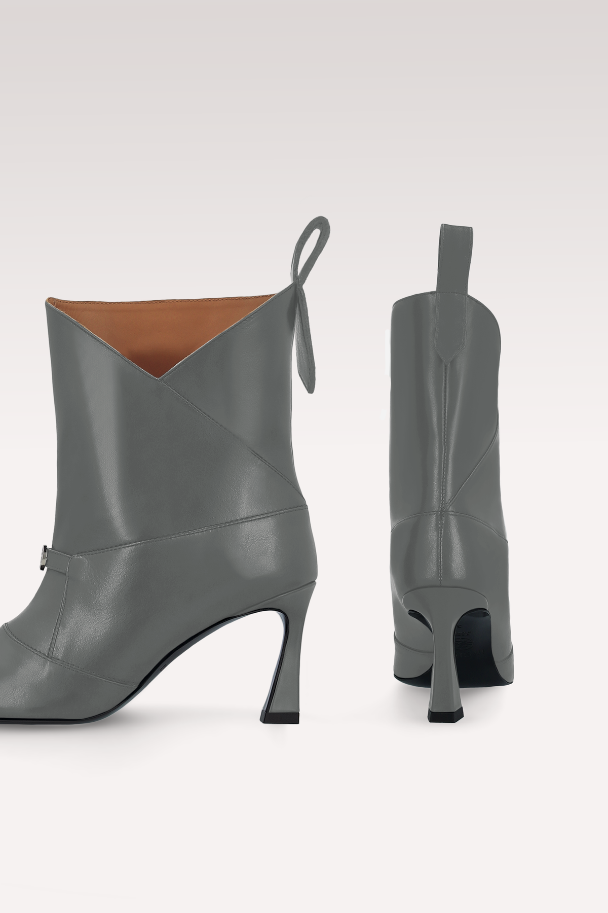 ELIN GREY LEATHER ANKLE BOOTS