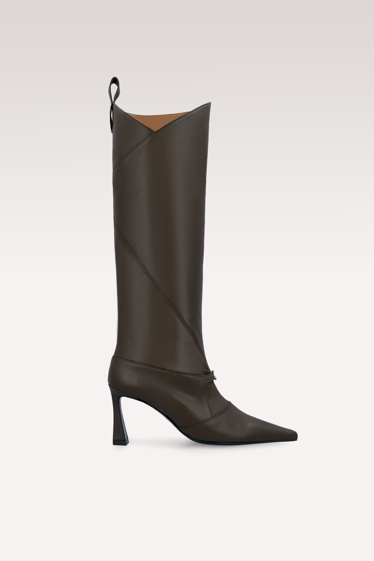 ZERA CHOCOLATE BROWN LEATHER BOOTS