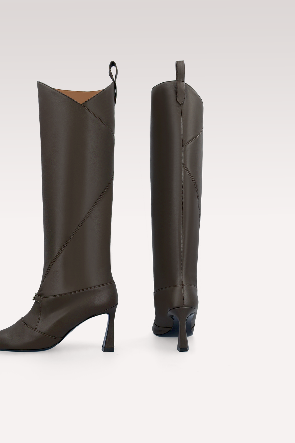 ZERA CHOCOLATE BROWN LEATHER BOOTS