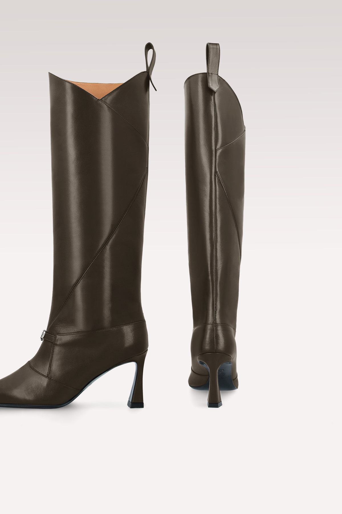 ZERA CHOCOLATE BROWN LEATHER BOOTS
