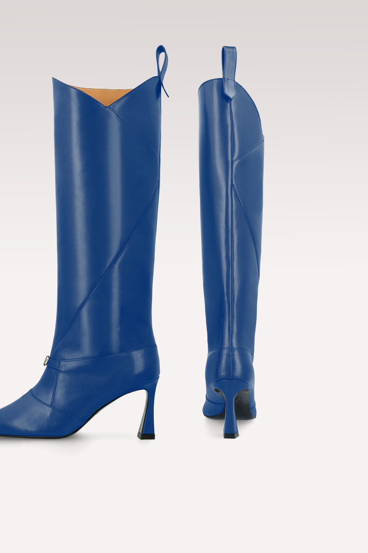 ZERA INK BLUE LEATHER BOOTS