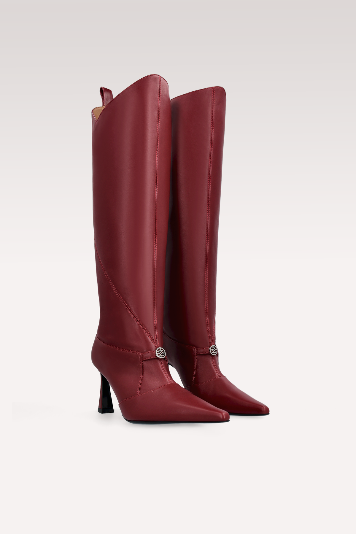 ZERA CHERRY LEATHER BOOTS