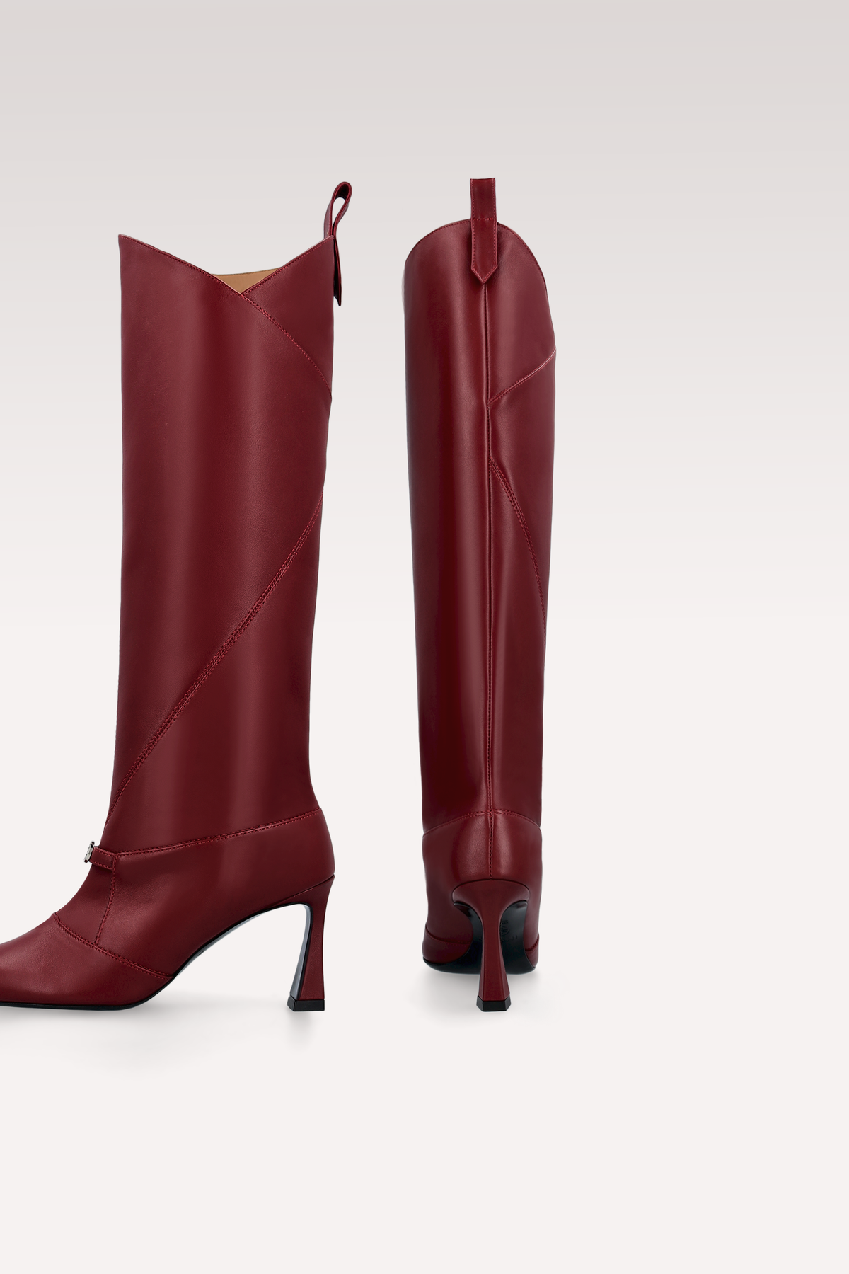 ZERA CHERRY LEATHER BOOTS