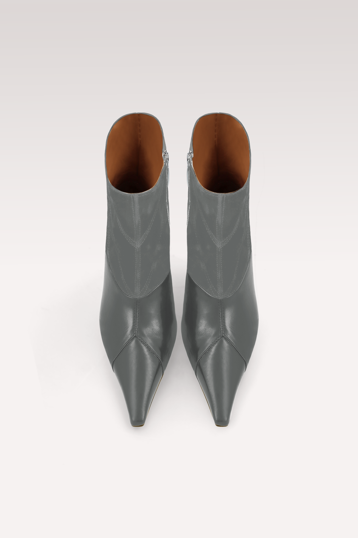SYRA GREY LEATHER AND SUEDE ANKLE BOOTS