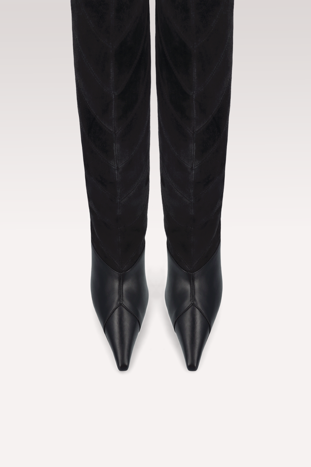 KALIS BLACK LEATHER AND SUEDE BOOTS