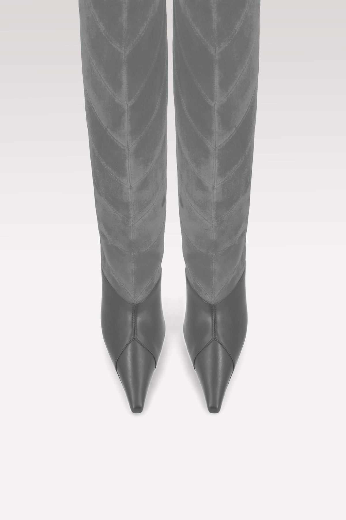 KALIS GREY LEATHER AND SUEDE BOOTS