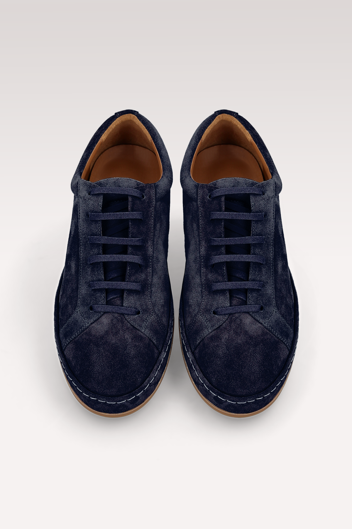 ENZO DARK BLUE SUEDE LEATHER SNEAKERS