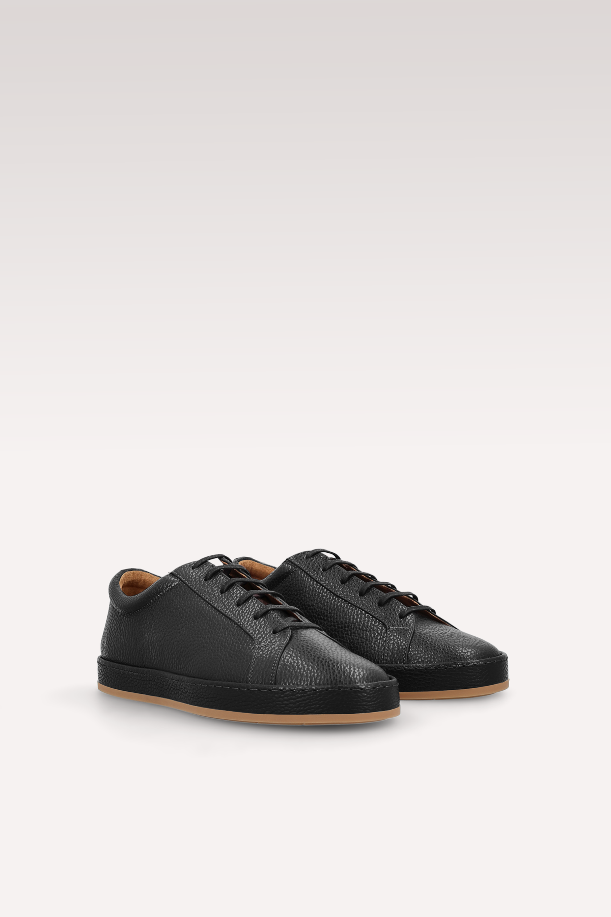 ENZO BLACK GRAIN LEATHER SNEAKERS
