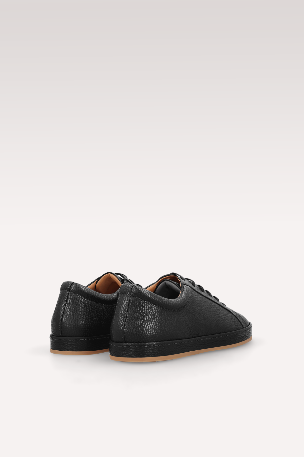 ENZO BLACK GRAIN LEATHER SNEAKERS