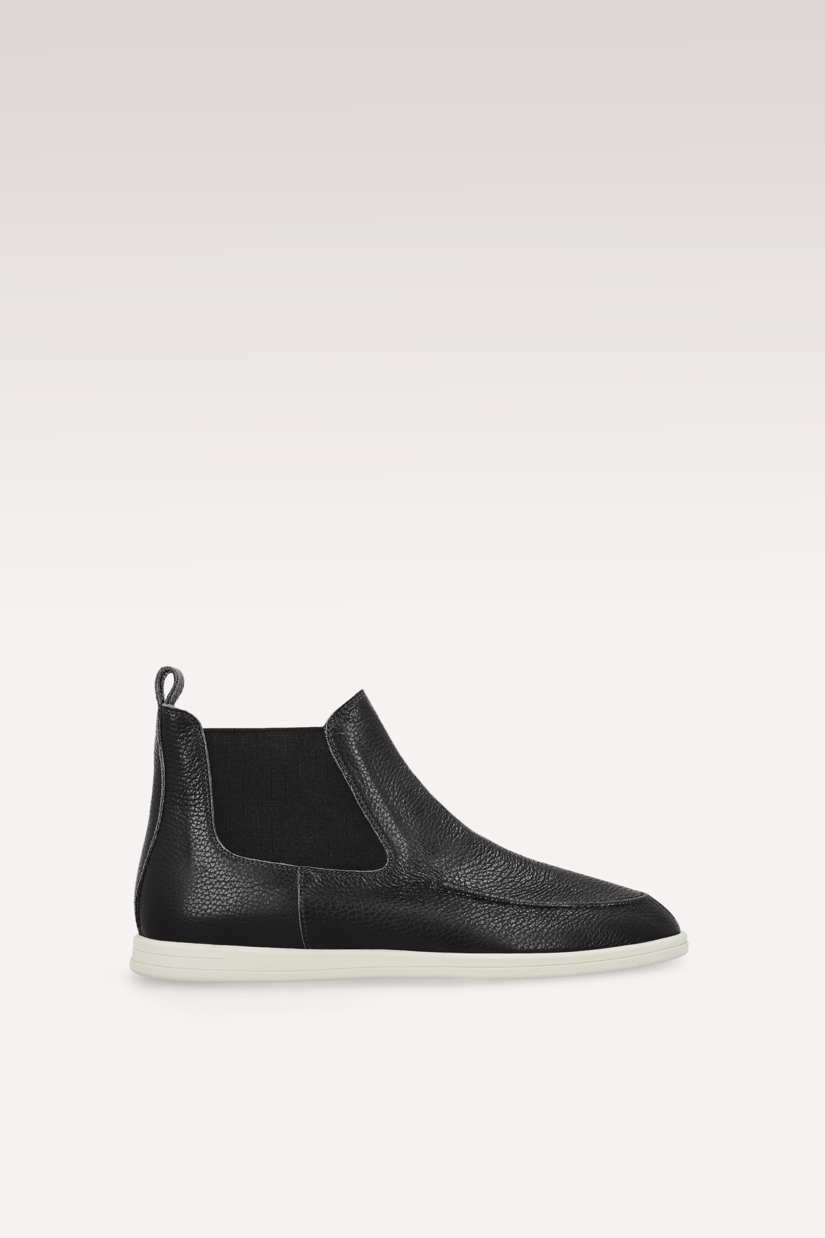 VITO BLACK GRAIN LEATHER ANKLE BOOTS