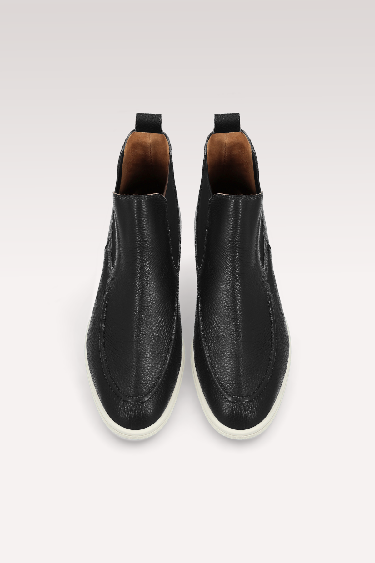 VITO BLACK GRAIN LEATHER ANKLE BOOTS
