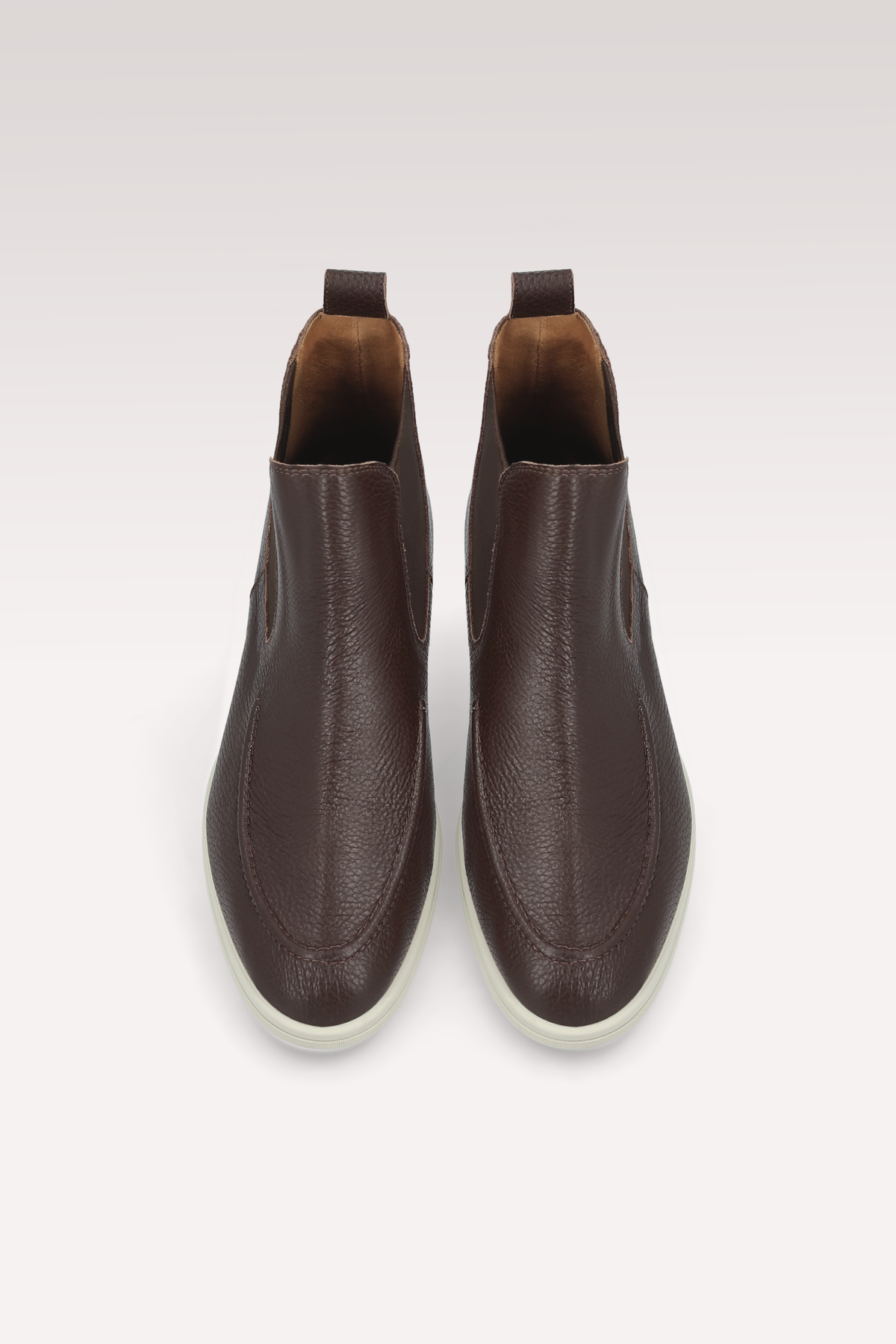 VITO BROWN GRAIN LEATHER ANKLE BOOTS