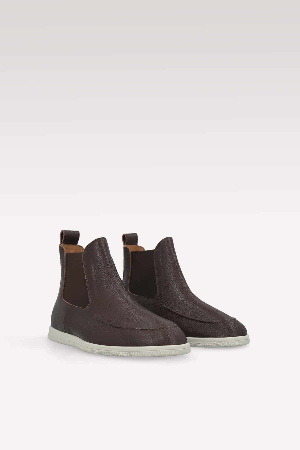 VITO BROWN GRAIN LEATHER ANKLE BOOTS