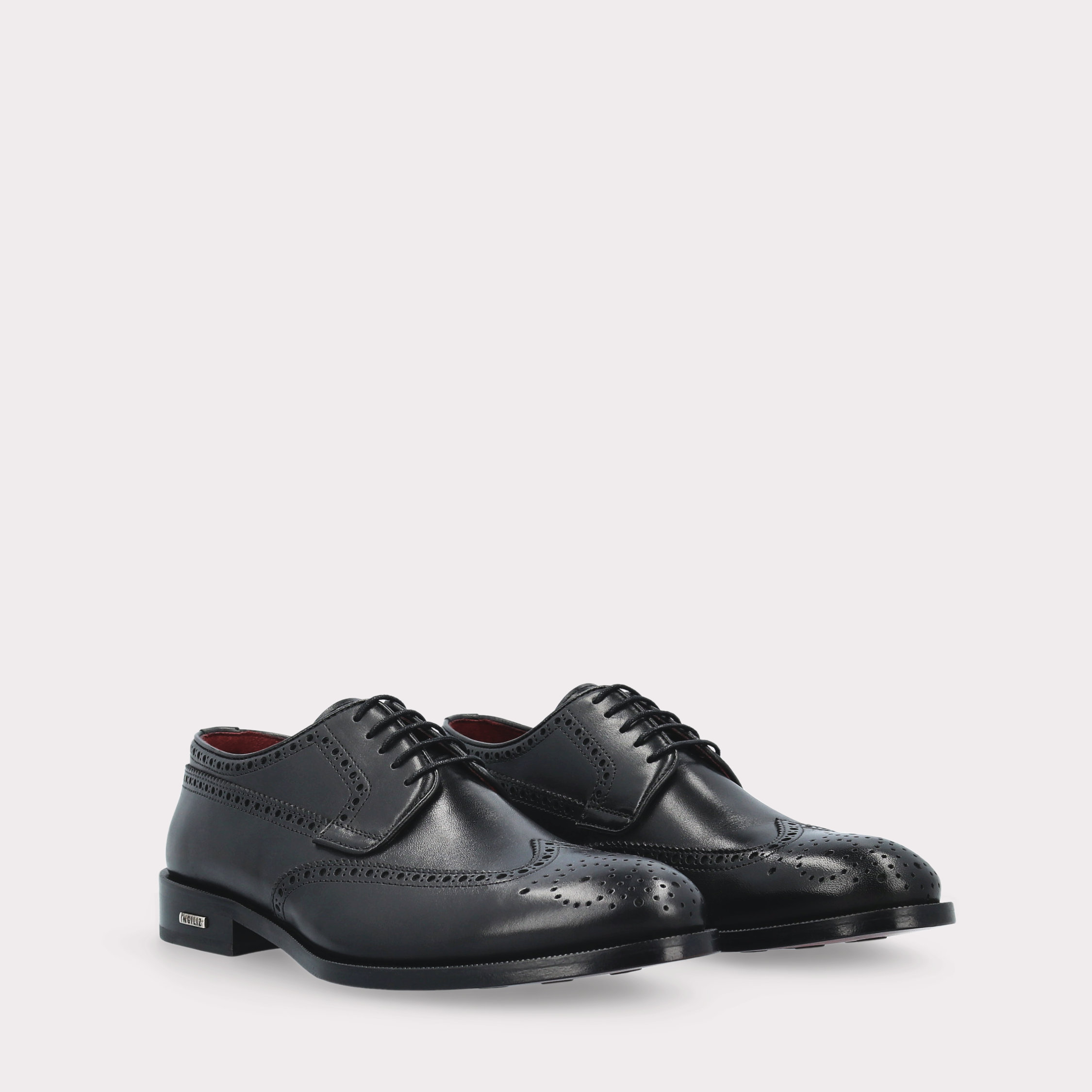 BERGAMO 01 black leather derby shoes