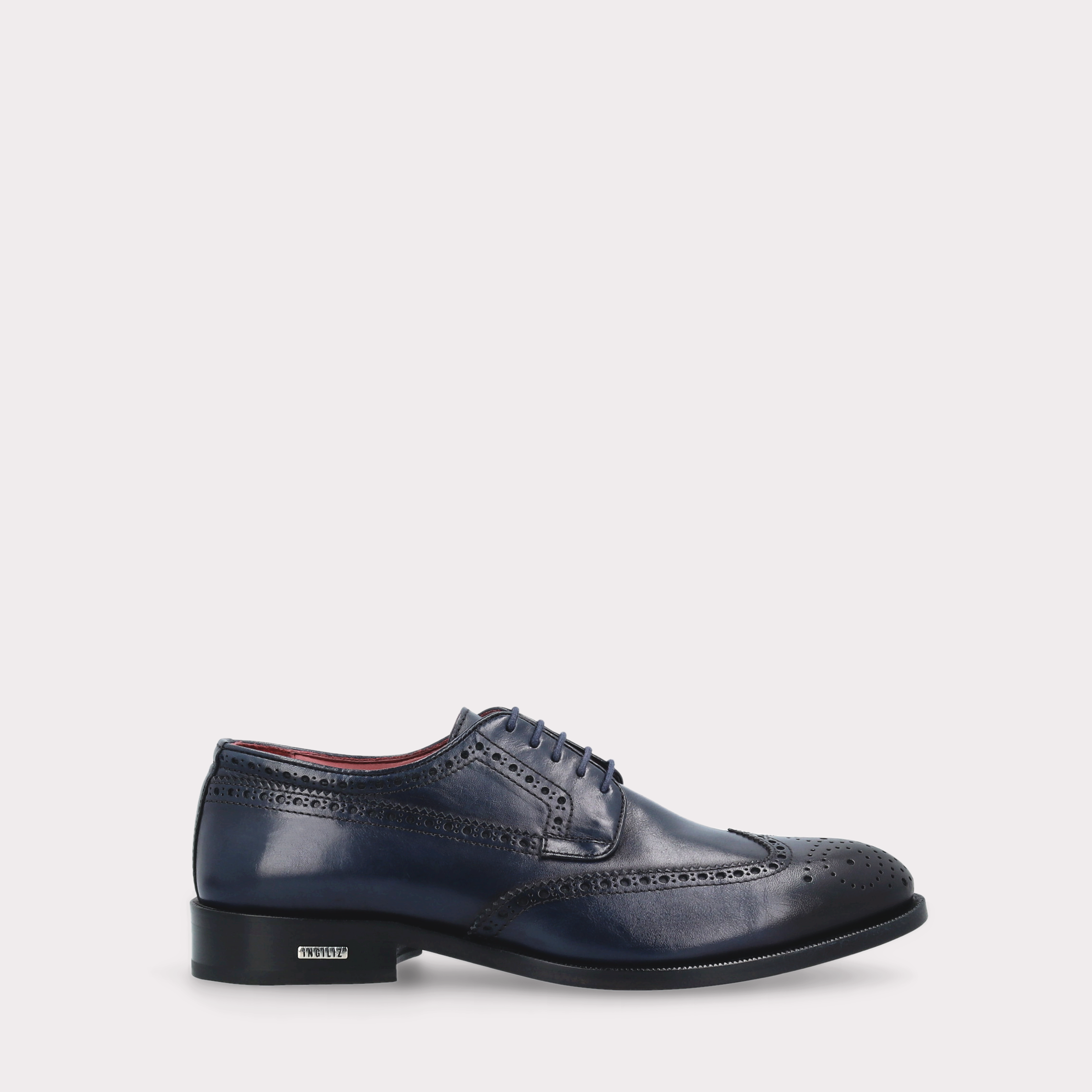 BERGAMO 01 dark blue leather derby shoes