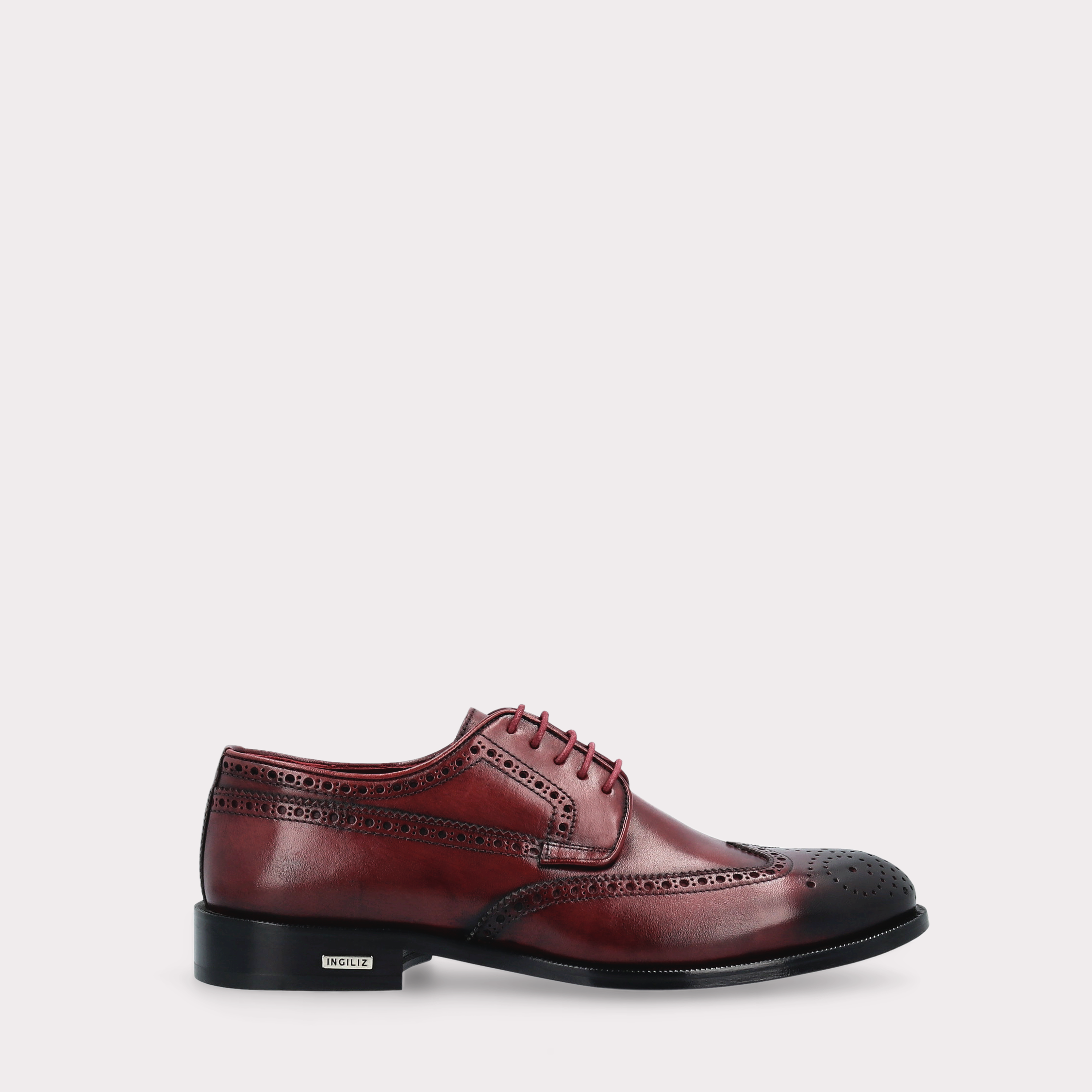 BERGAMO 01 bordeaux leather derby shoes