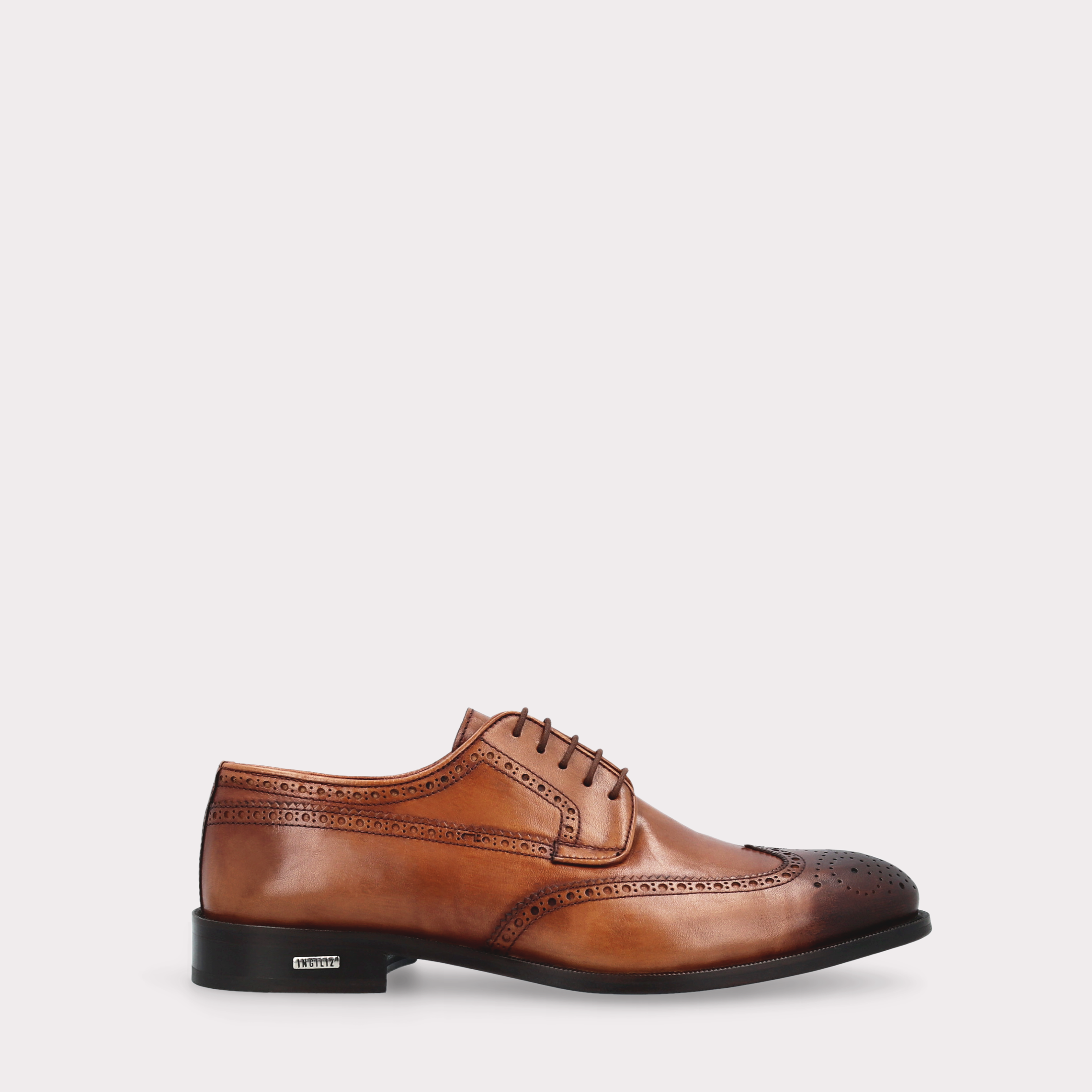 BERGAMO 01 brown leather derby shoes