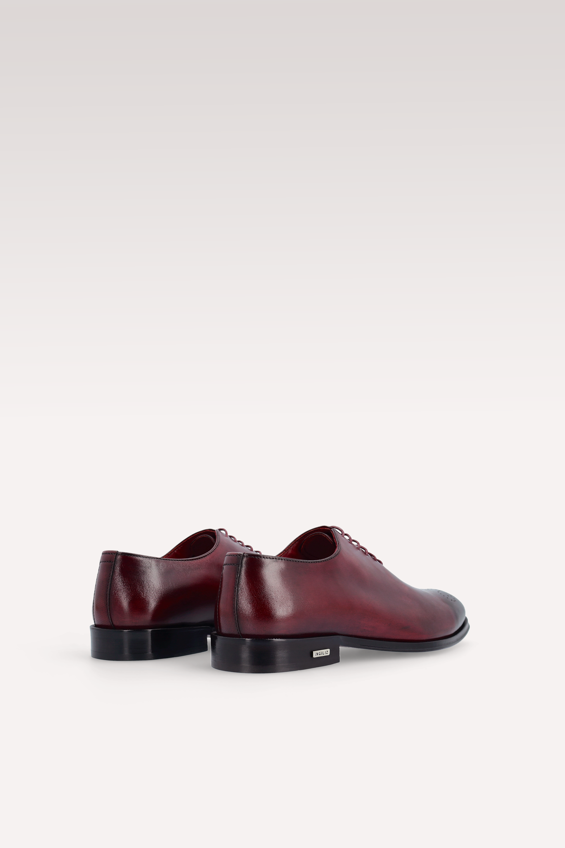 PRATO 01 BORDEAUX LEATHER OXFORD SHOES AND TOM LEATHER BELT
