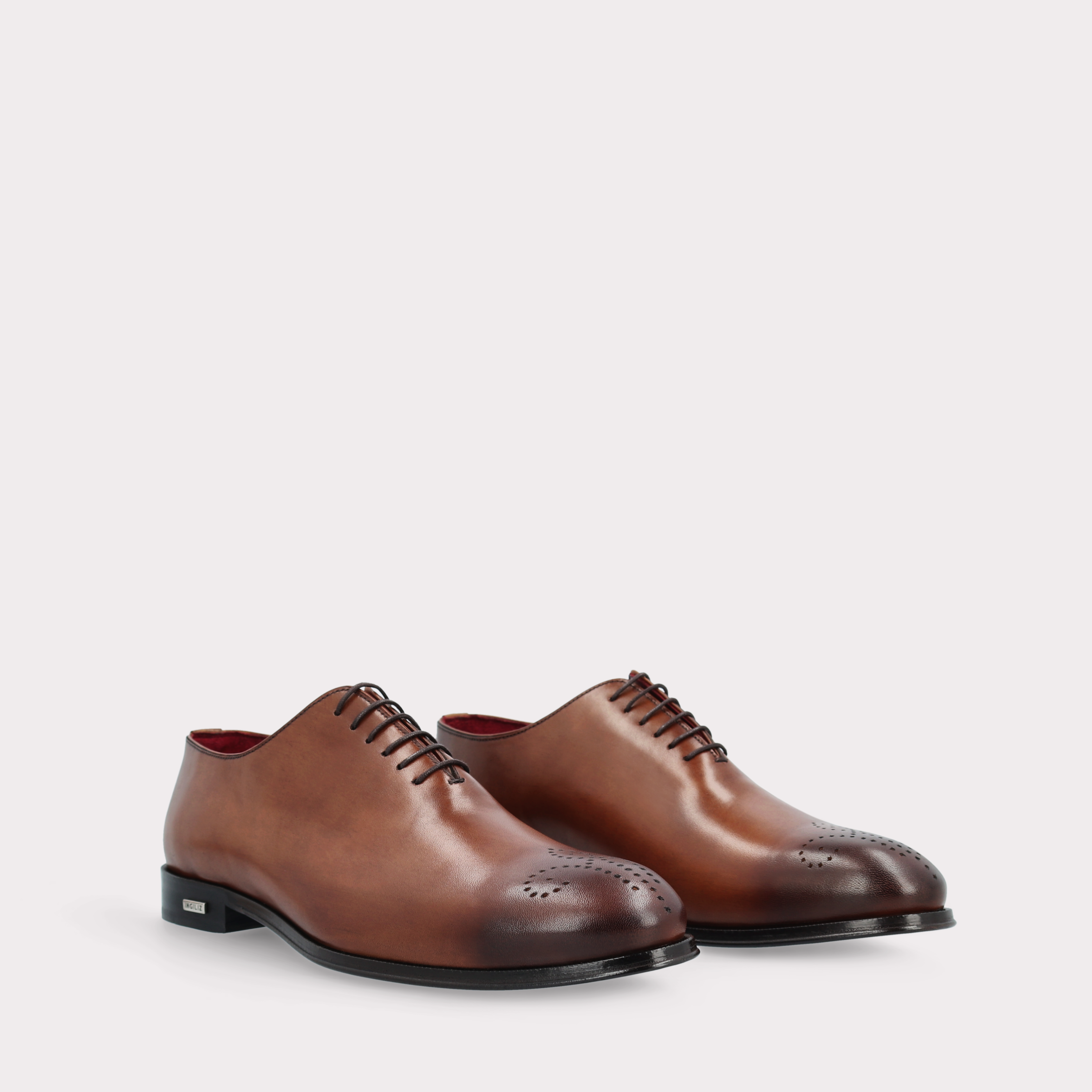 PRATO 01 brown leather oxford shoes