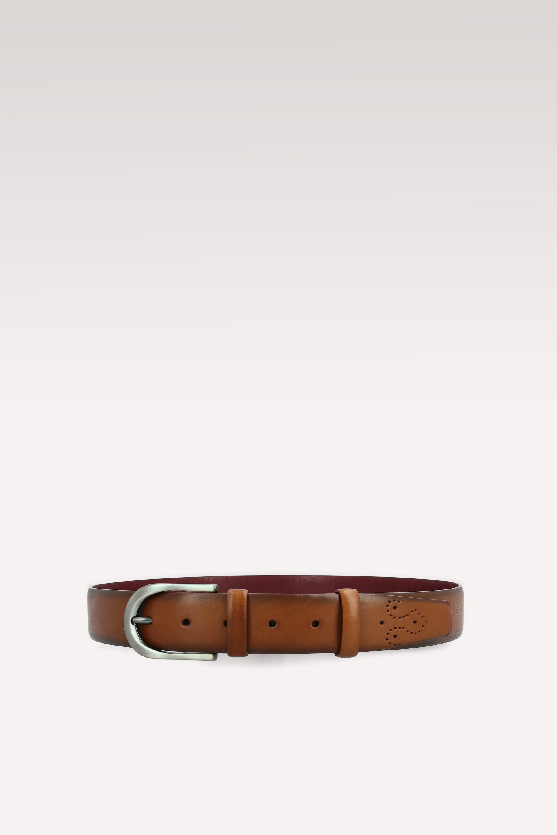 PRATO 01 BROWN LEATHER OXFORD SHOES AND TOM LEATHER BELT
