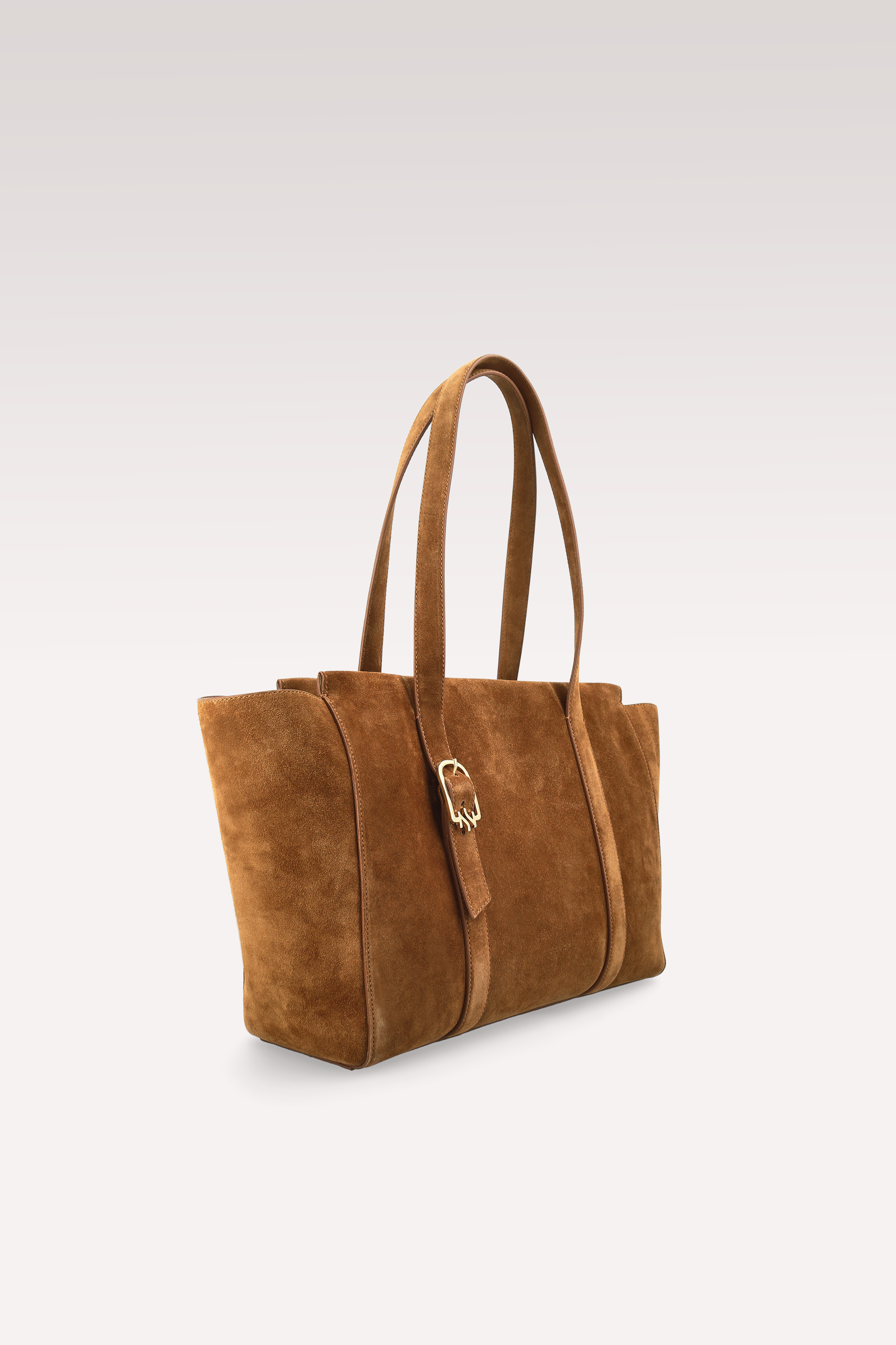 BELLA BROWN SUEDE LEATHER TOTE BAG
