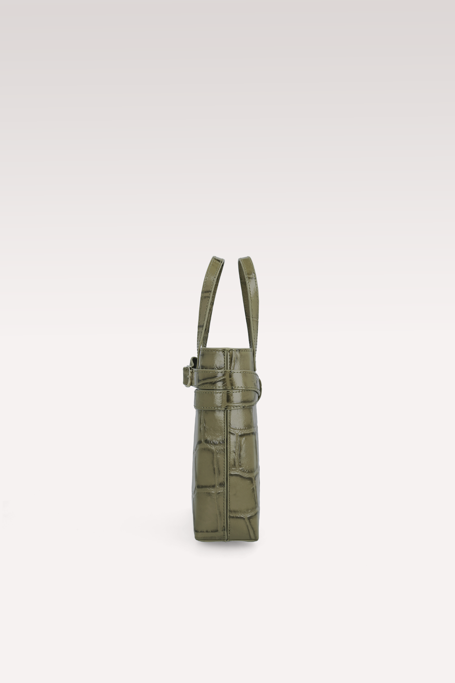 CARRIE OLIVE COCCO EMBOSSED LEATHER CROSSBODY BAG