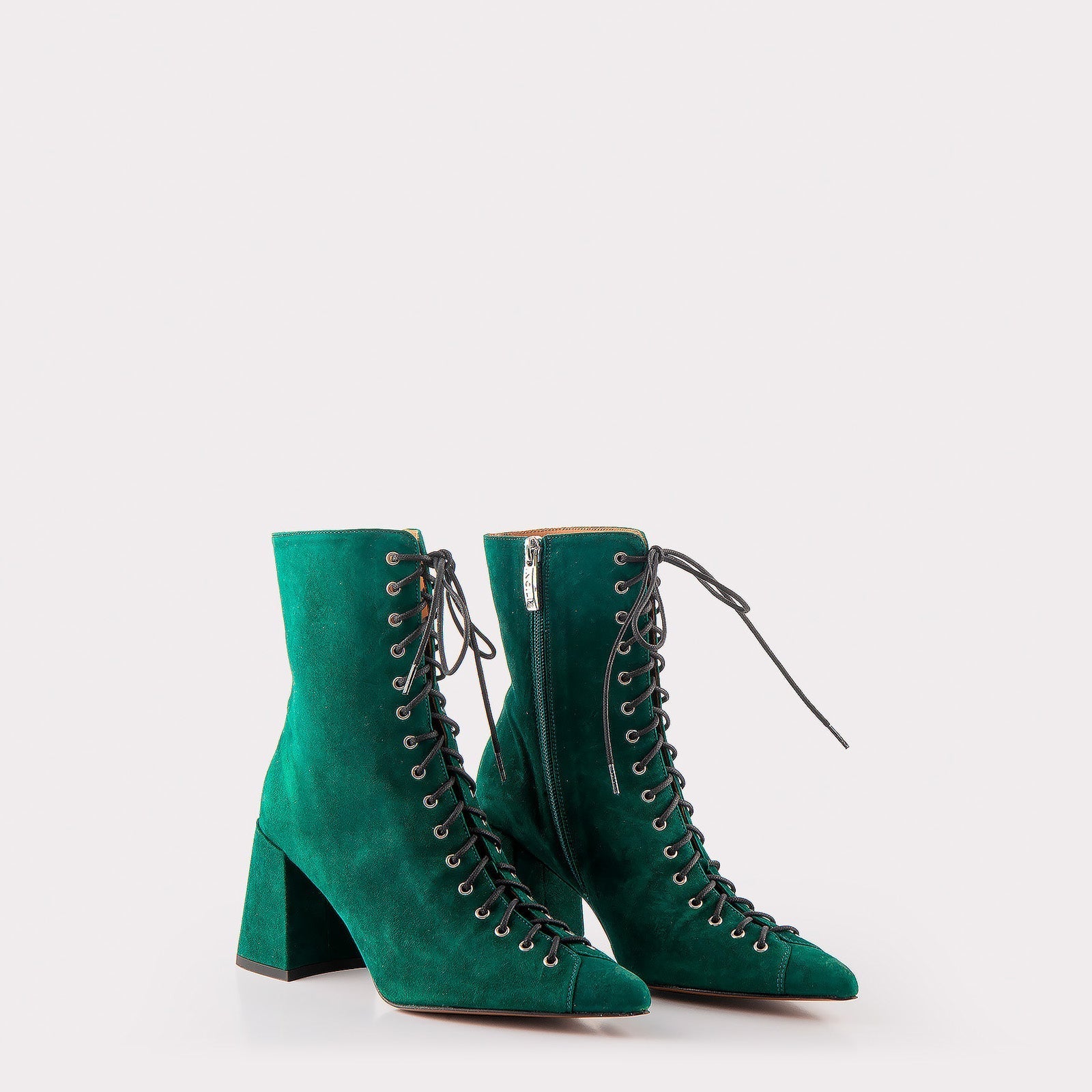 JOLIE 01 MOSS GREEN SUEDE LEATHER ANKLE BOOTS