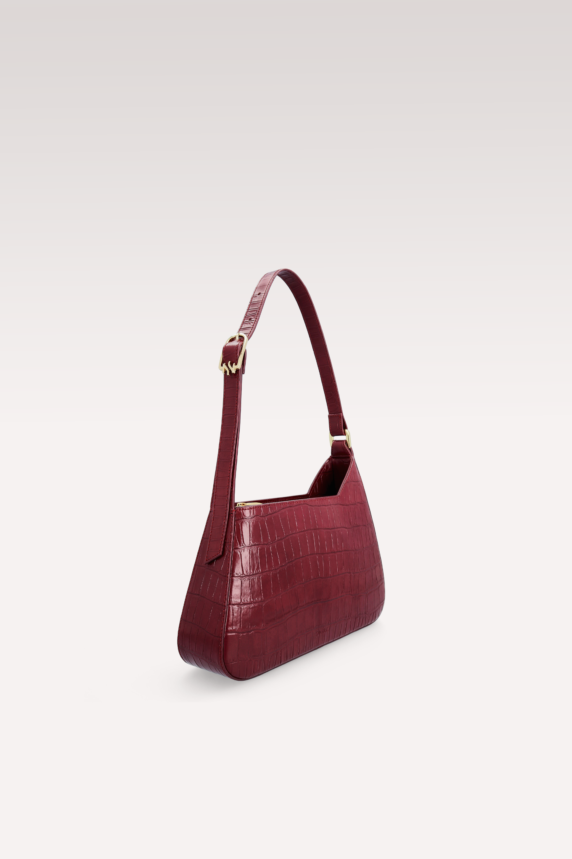 VESPER BORDEAUX LEATHER PUMPS AND DALIA CHERRY COCCO EMBOSSED LEATHER SHOULDER BAG