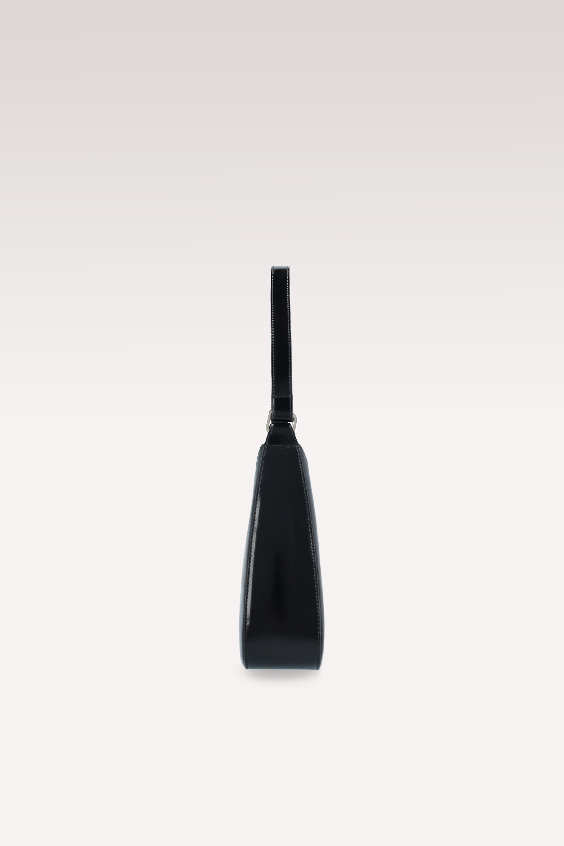 DALIA BLACK SEMI PATENT LEATHER SHOULDER BAG