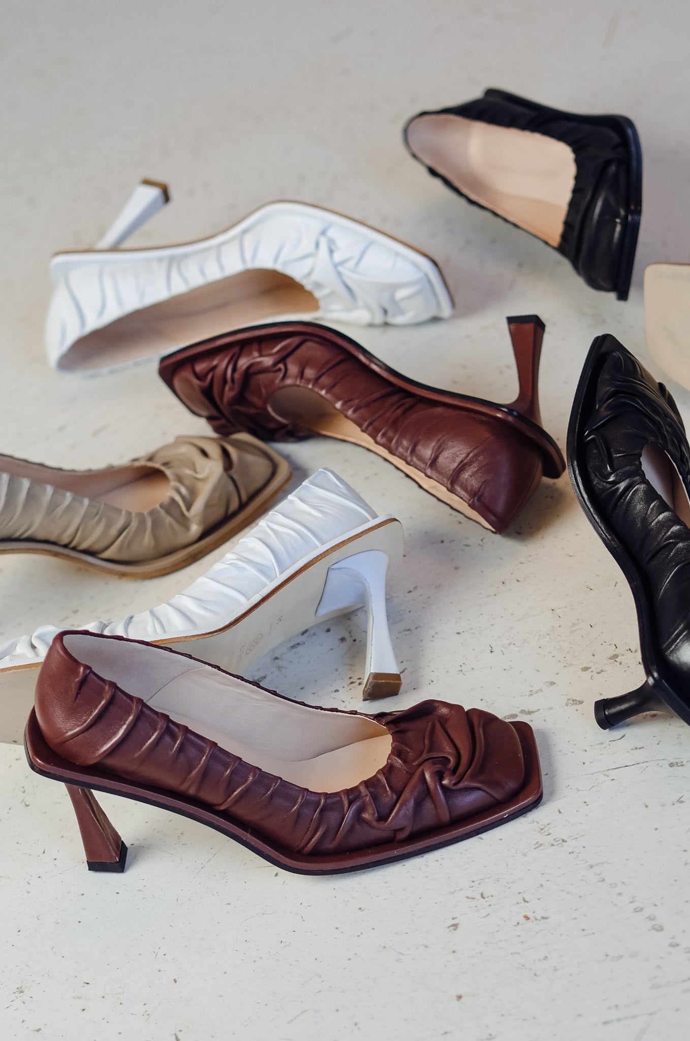 KA BORDEAUX SOFT NAPPA LEATHER PUMPS