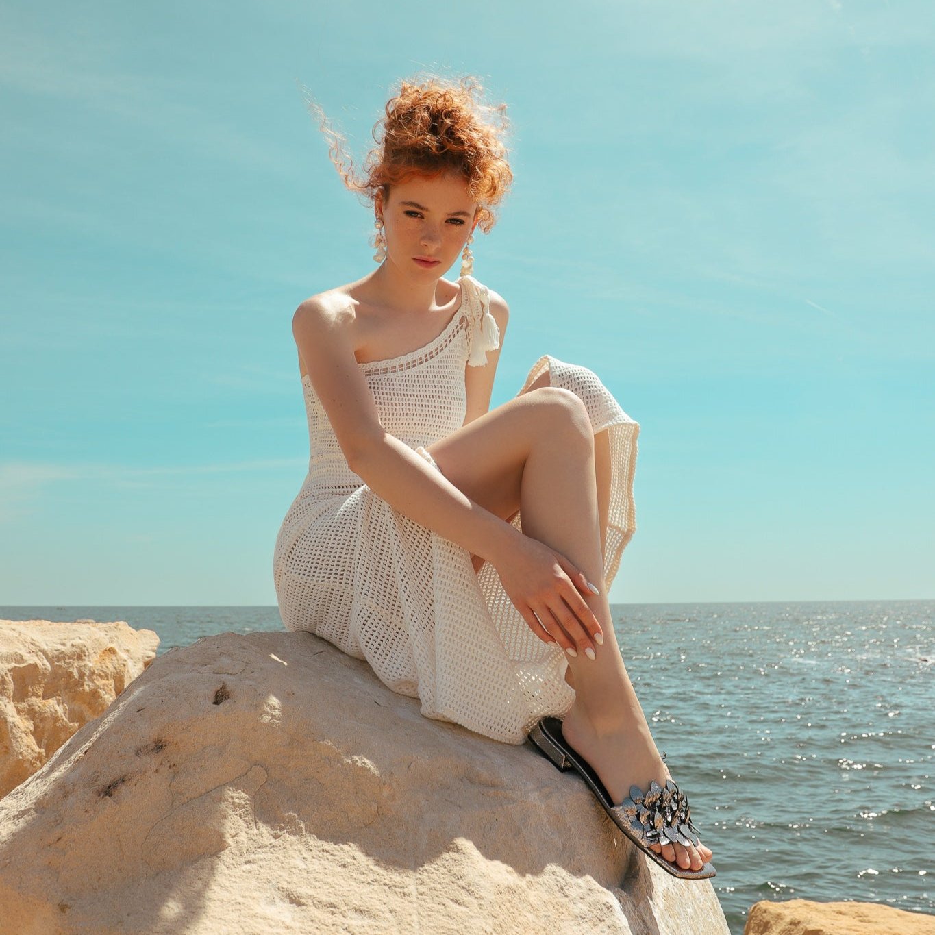 POLLY 01 MINI VIPER MIRROR MULES IN PELLE ARGENTO SCURO