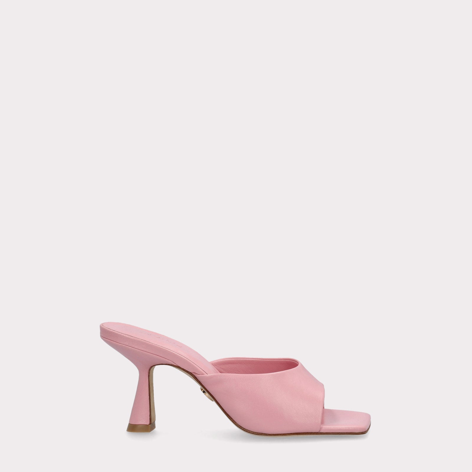 Pink cheap leather mules